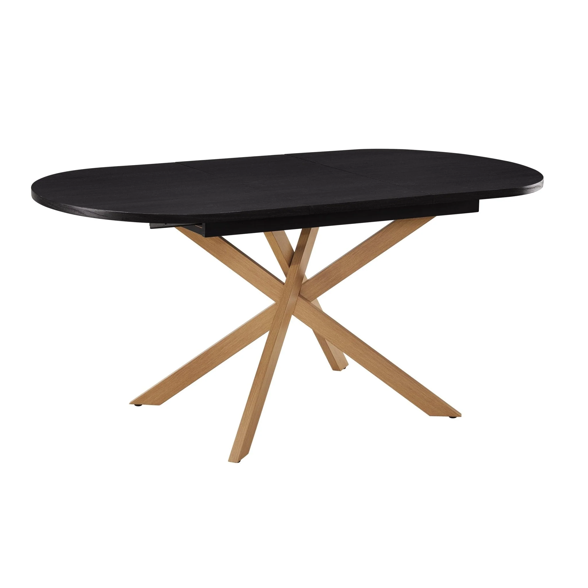 Brooke Oval Extendable 4-8 Seater Dining Table - Black/Wood - Image 5