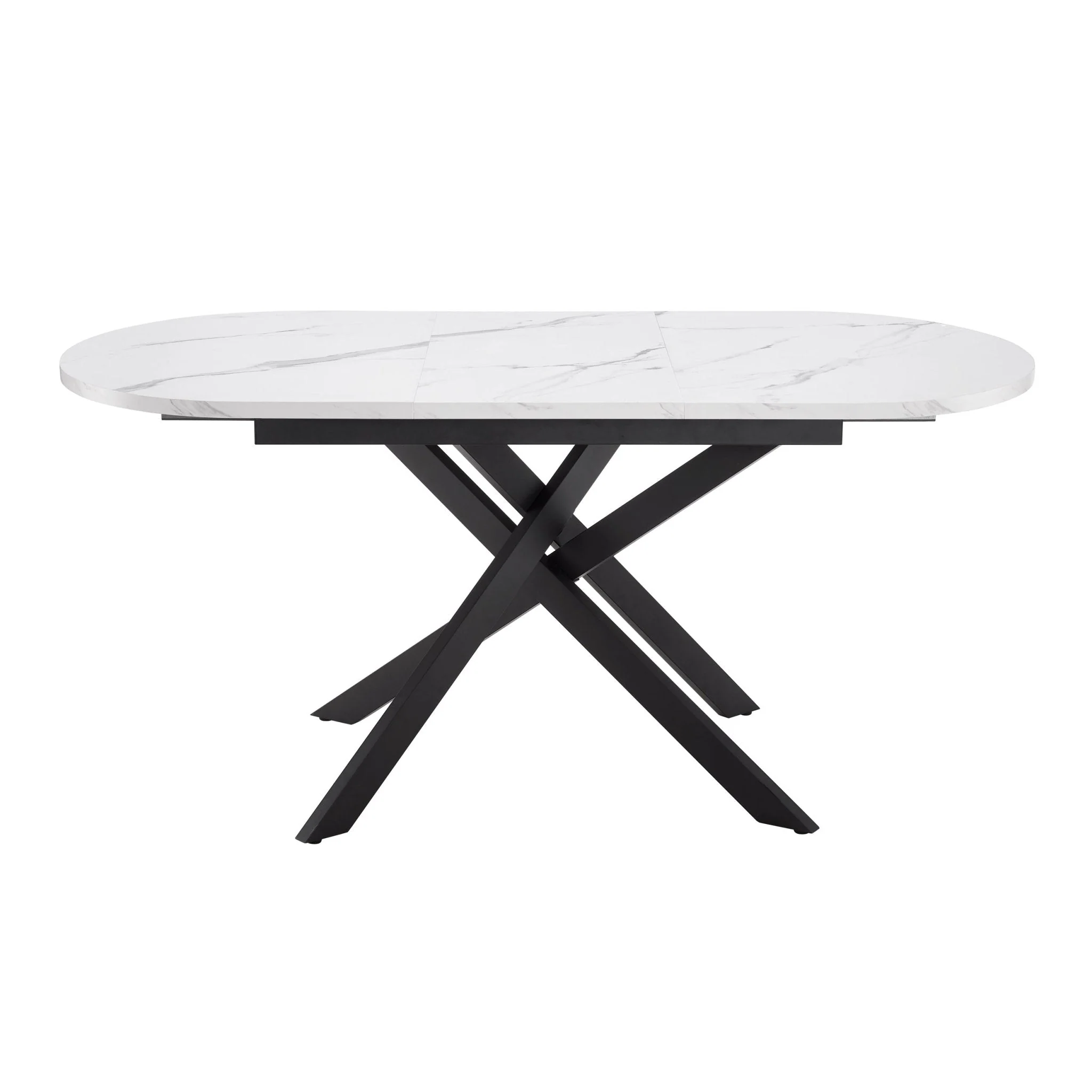 Brooke Oval Extendable 4-8 Seater Dining Table - Stone/Black - Image 3
