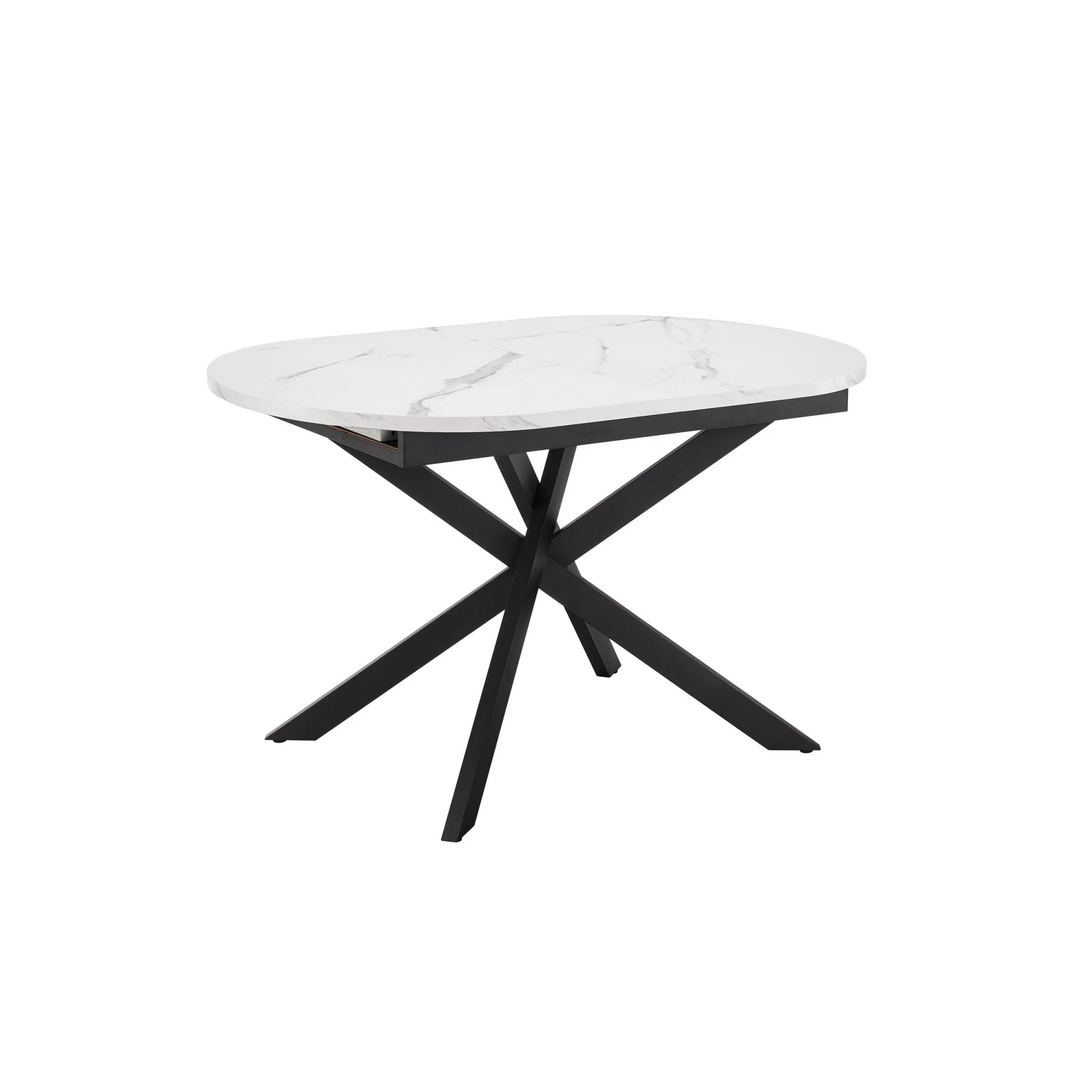 Brooke Oval Extendable 4-8 Seater Dining Table - Stone/Black - Image 4