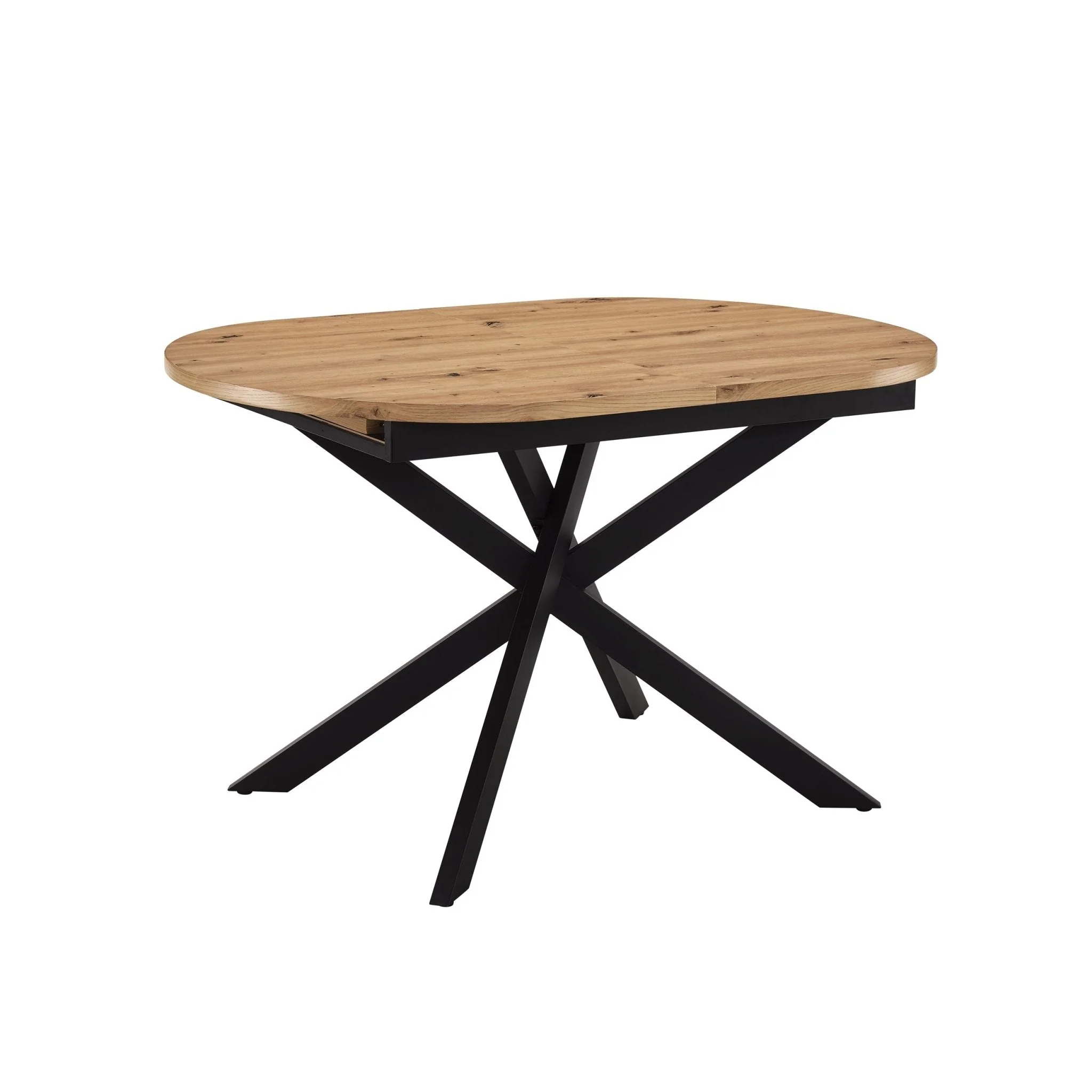 Brooke Oval Extendable 4-8 Seater Dining Table - Wood/Black - Image 4