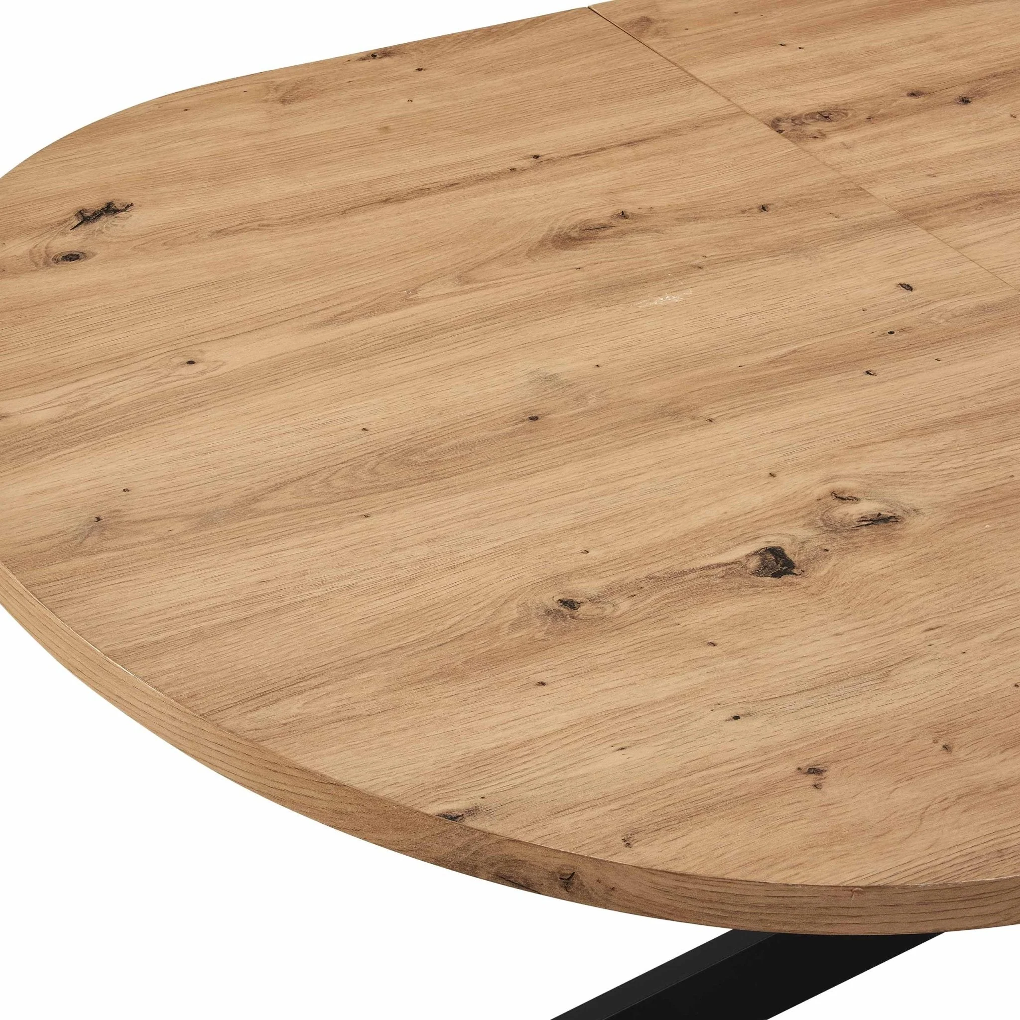 Brooke Oval Extendable 4-8 Seater Dining Table - Wood/Black - Image 6