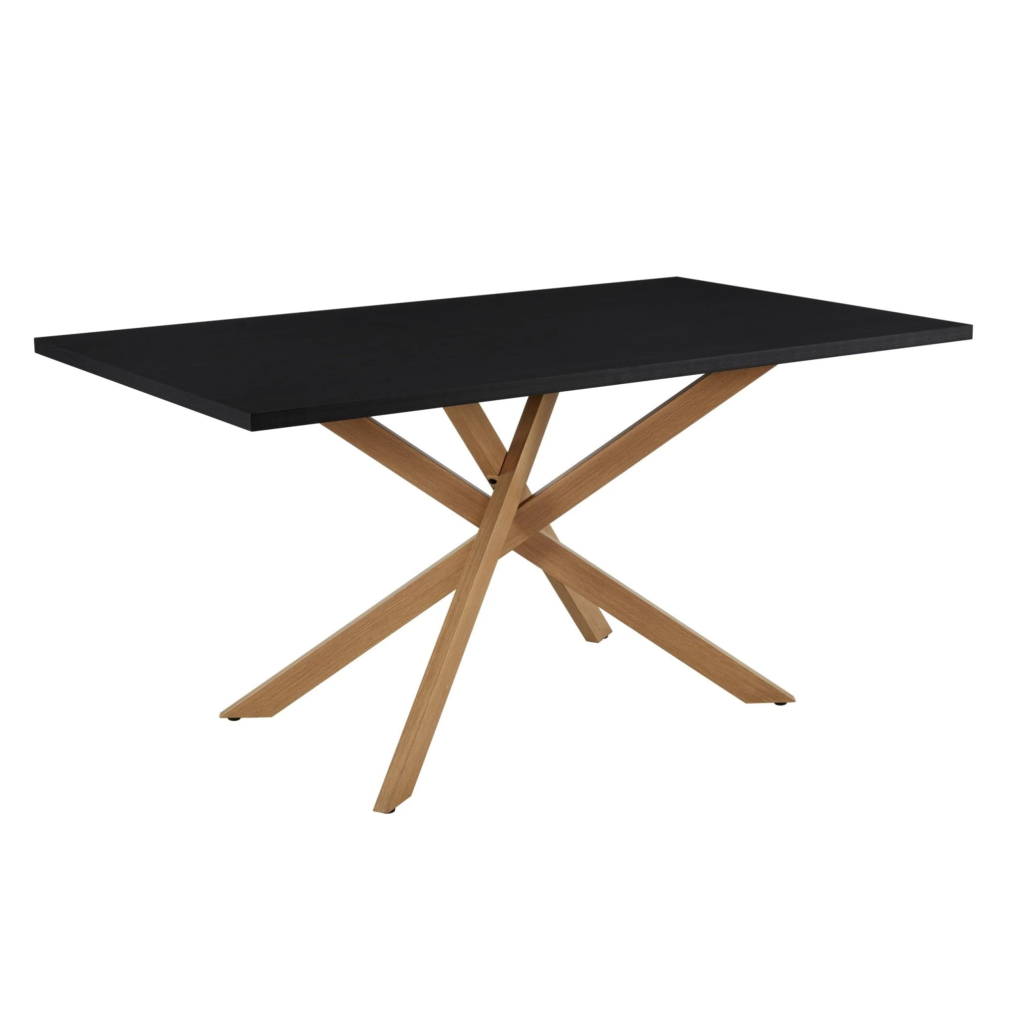 Brooke Rectangle 4-6 Seater Dining Table - Black/Wood - Image 3
