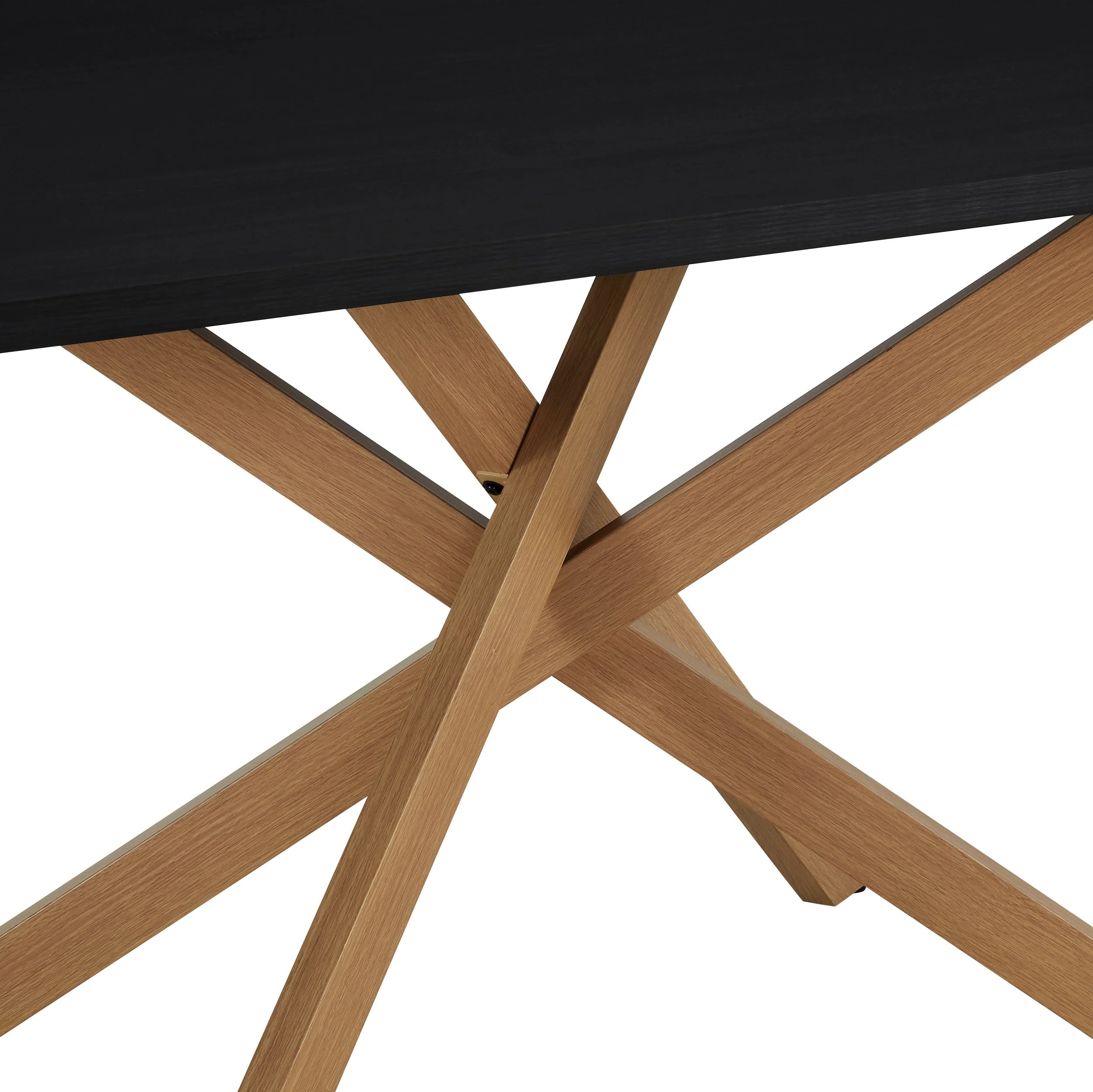 Brooke Rectangle 4-6 Seater Dining Table - Black/Wood - Image 4