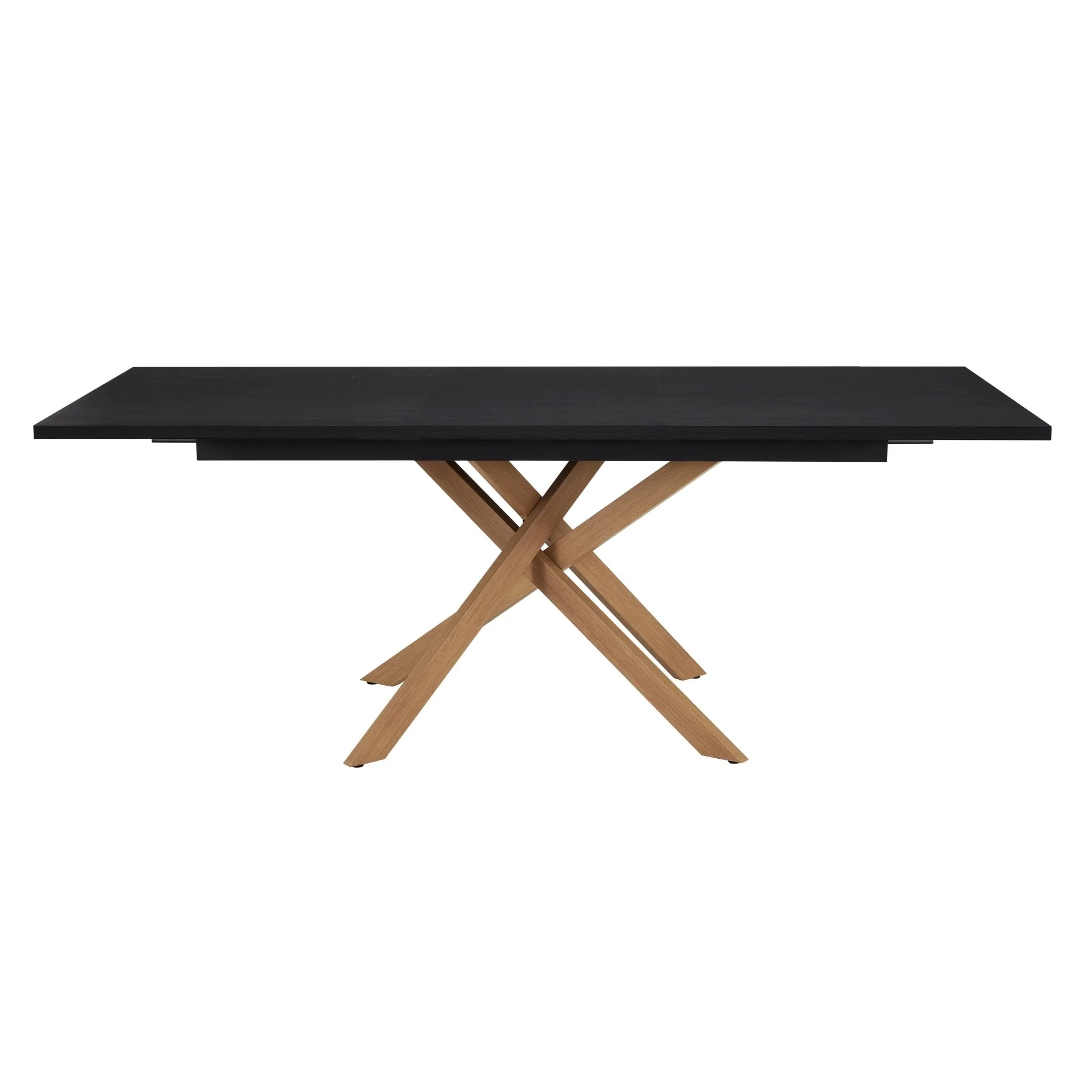 Brooke Rectangle Extendable 6-10 Seater Dining Table - Black/Wood - Image 3