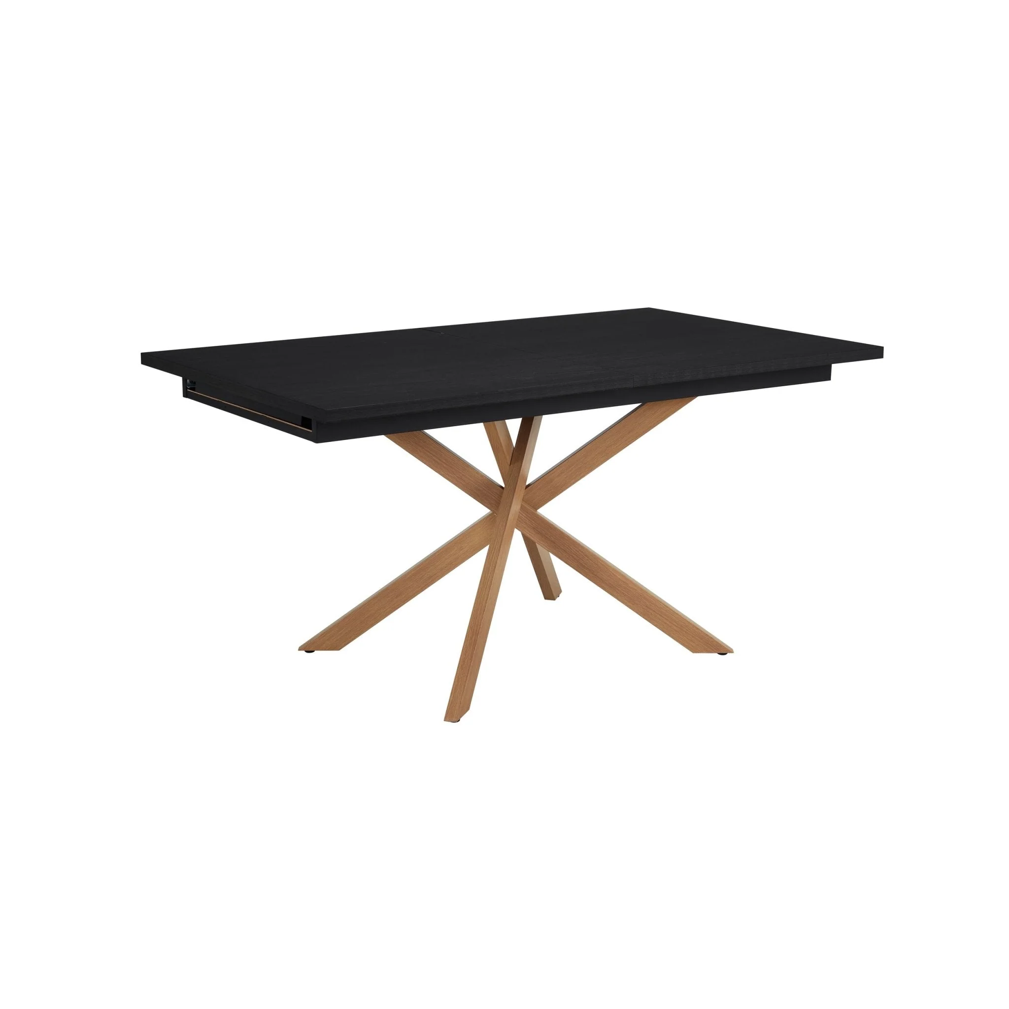 Brooke Rectangle Extendable 6-10 Seater Dining Table - Black/Wood - Image 4