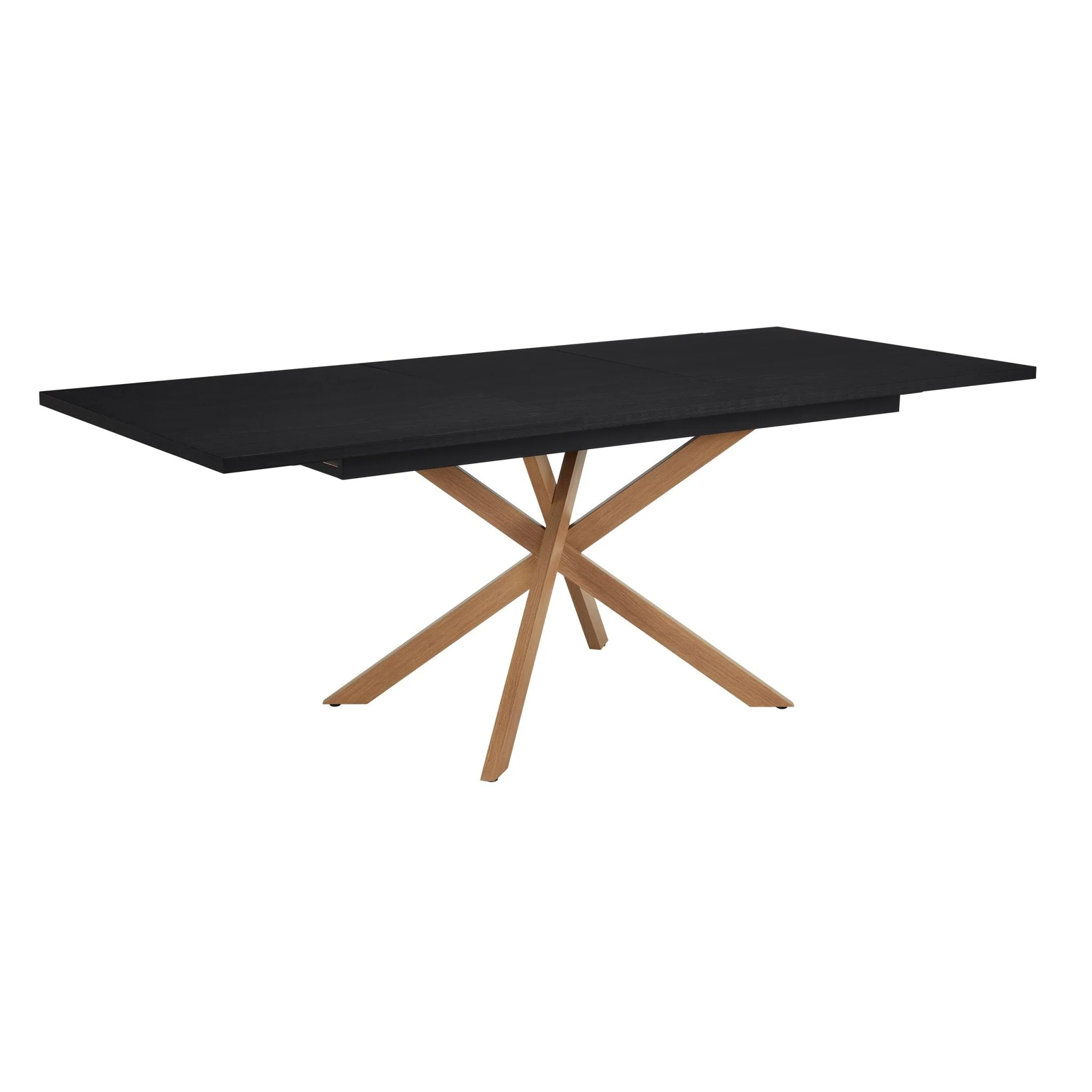 Brooke Rectangle Extendable 6-10 Seater Dining Table - Black/Wood - Image 5
