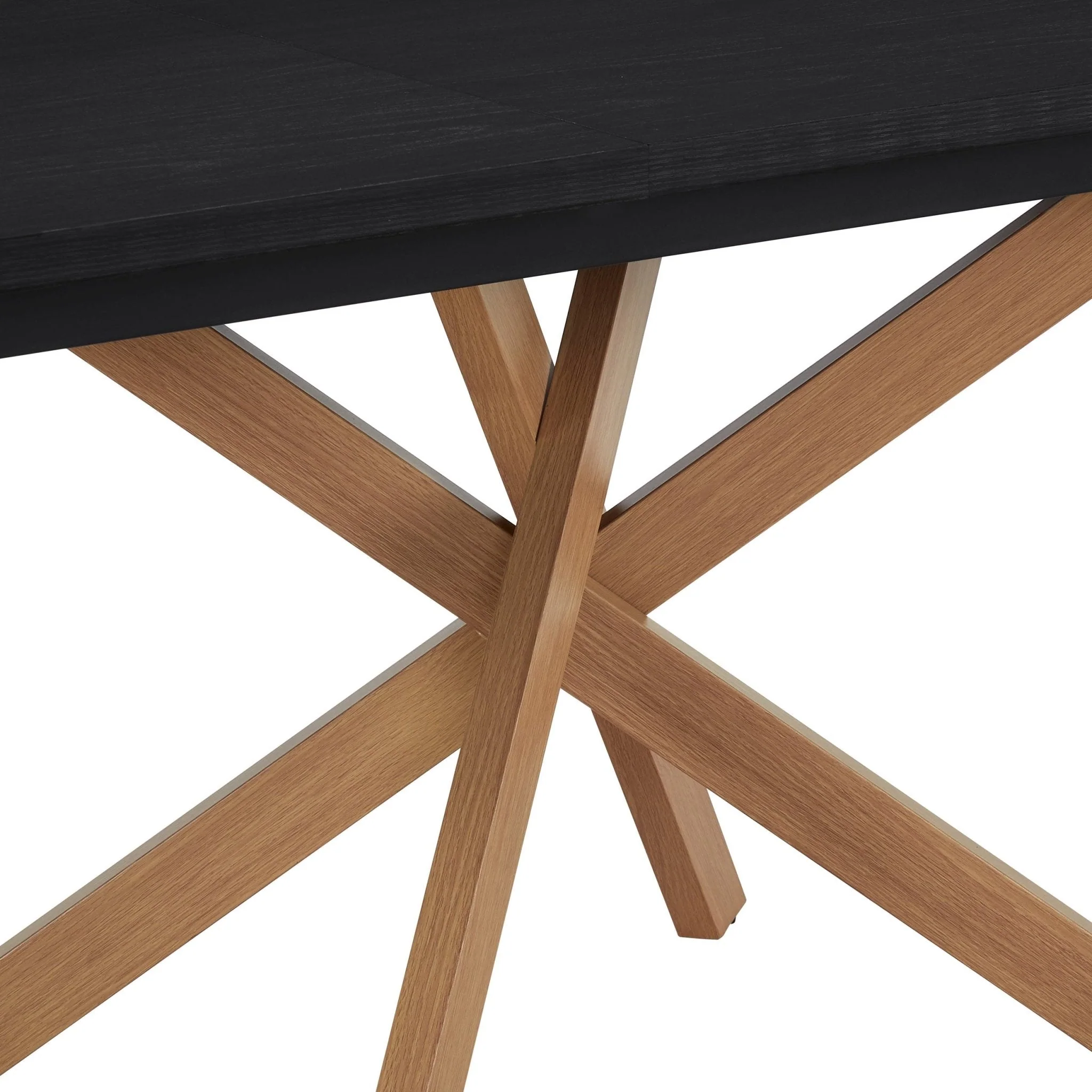 Brooke Rectangle Extendable 6-10 Seater Dining Table - Black/Wood - Image 7