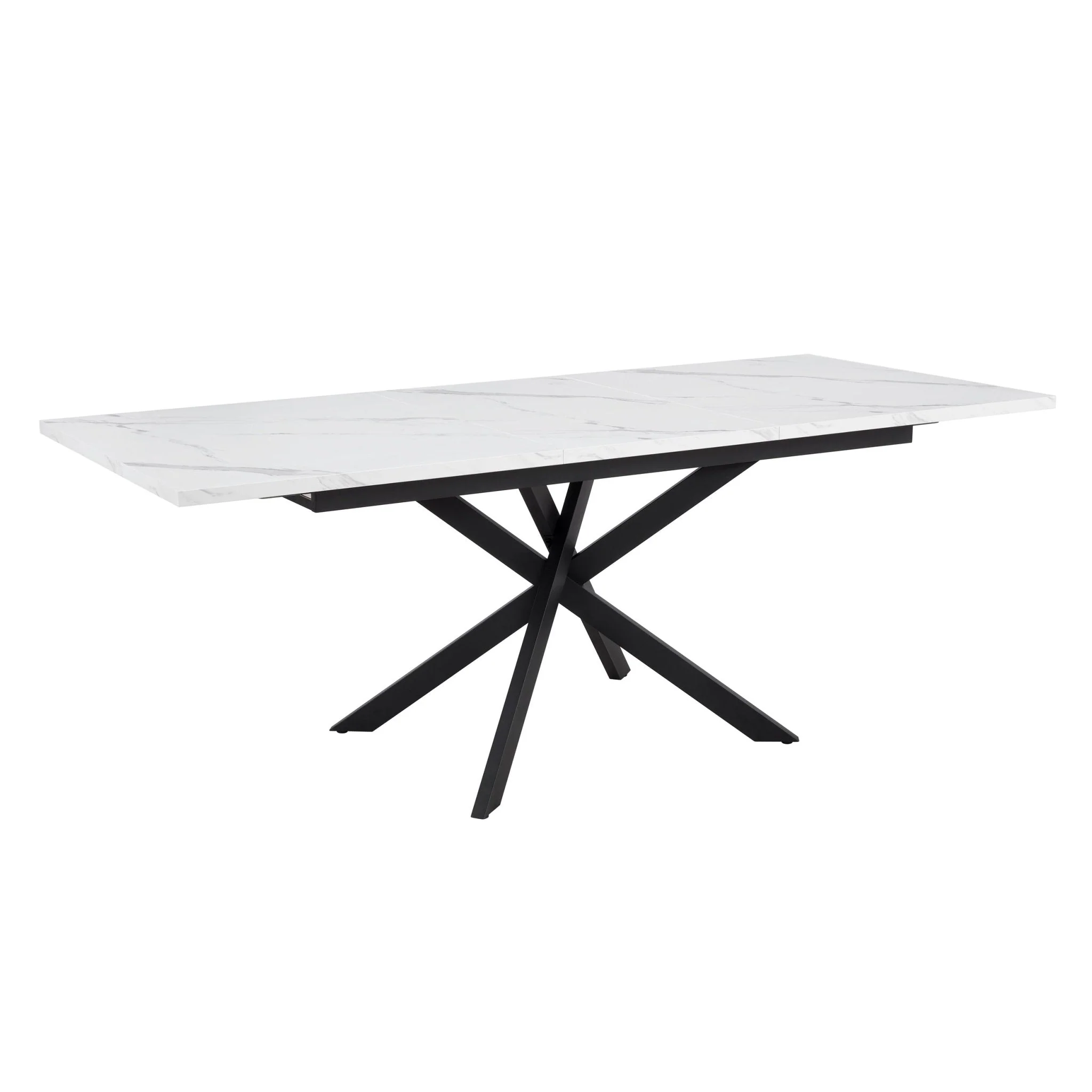 Brooke Rectangle Extendable 6-10 Seater Dining Table - Stone/Black - Image 5