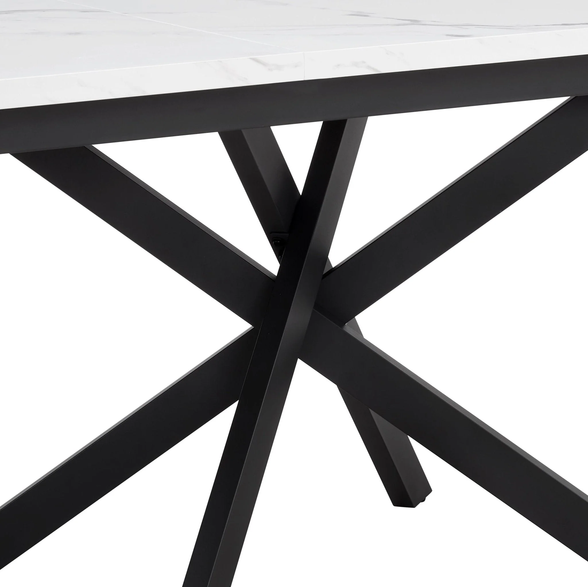 Brooke Rectangle Extendable 6-10 Seater Dining Table - Stone/Black - Image 7