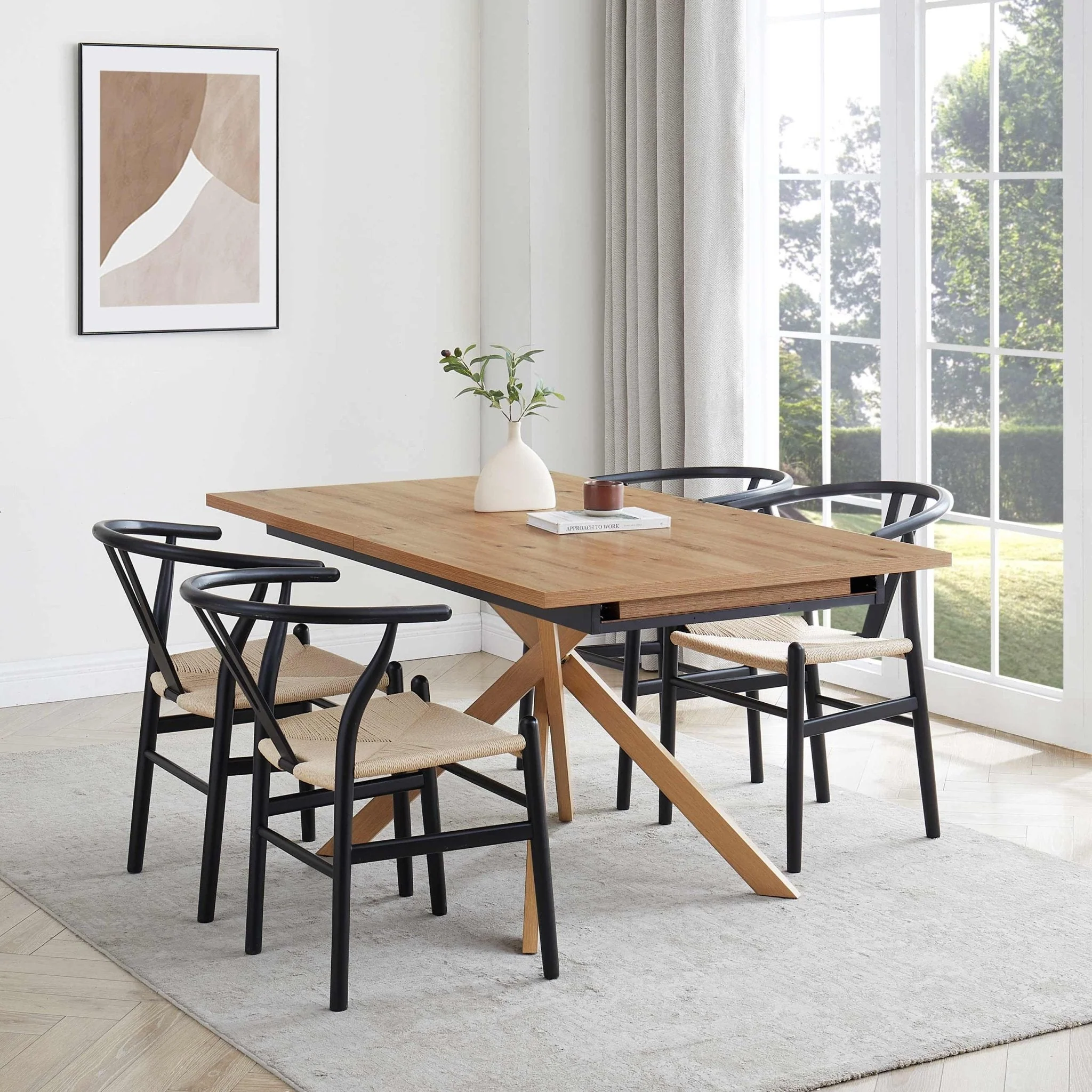Brooke Rectangle Extendable 6-10 Seater Dining Table - Wood - Image 2