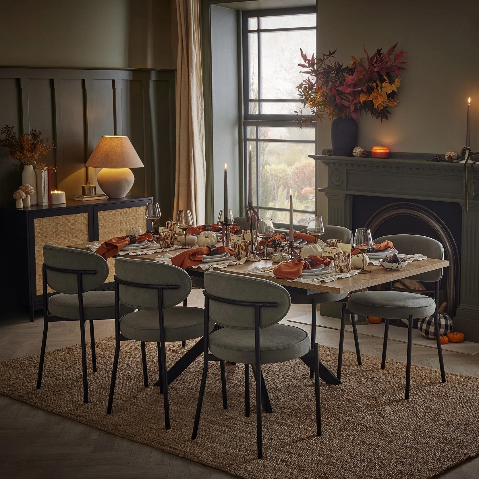 Brooke Rectangle Extendable 6-10 Seater Dining Table - Wood/Black