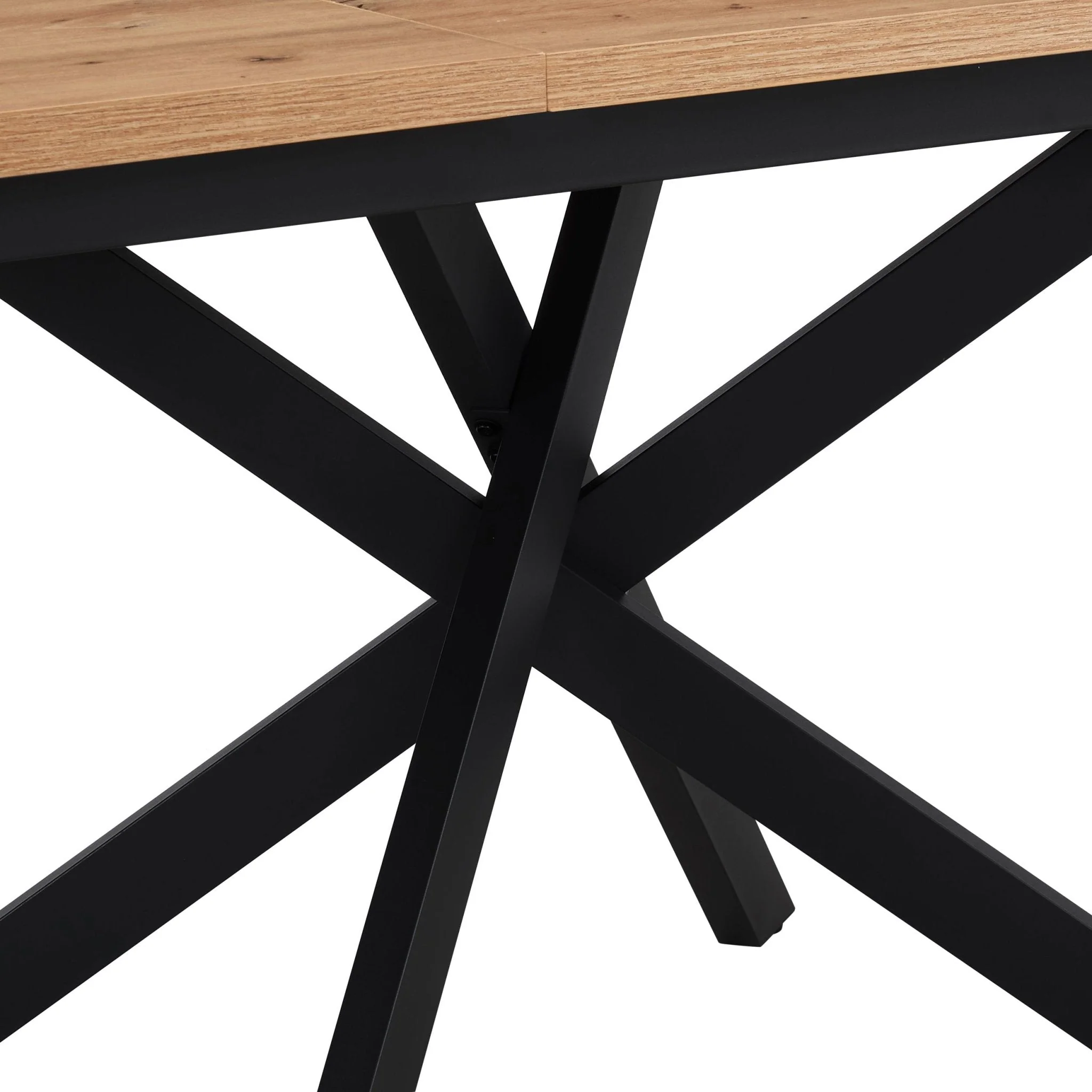 Brooke Rectangle Extendable 6-10 Seater Dining Table - Wood/Black - Image 10