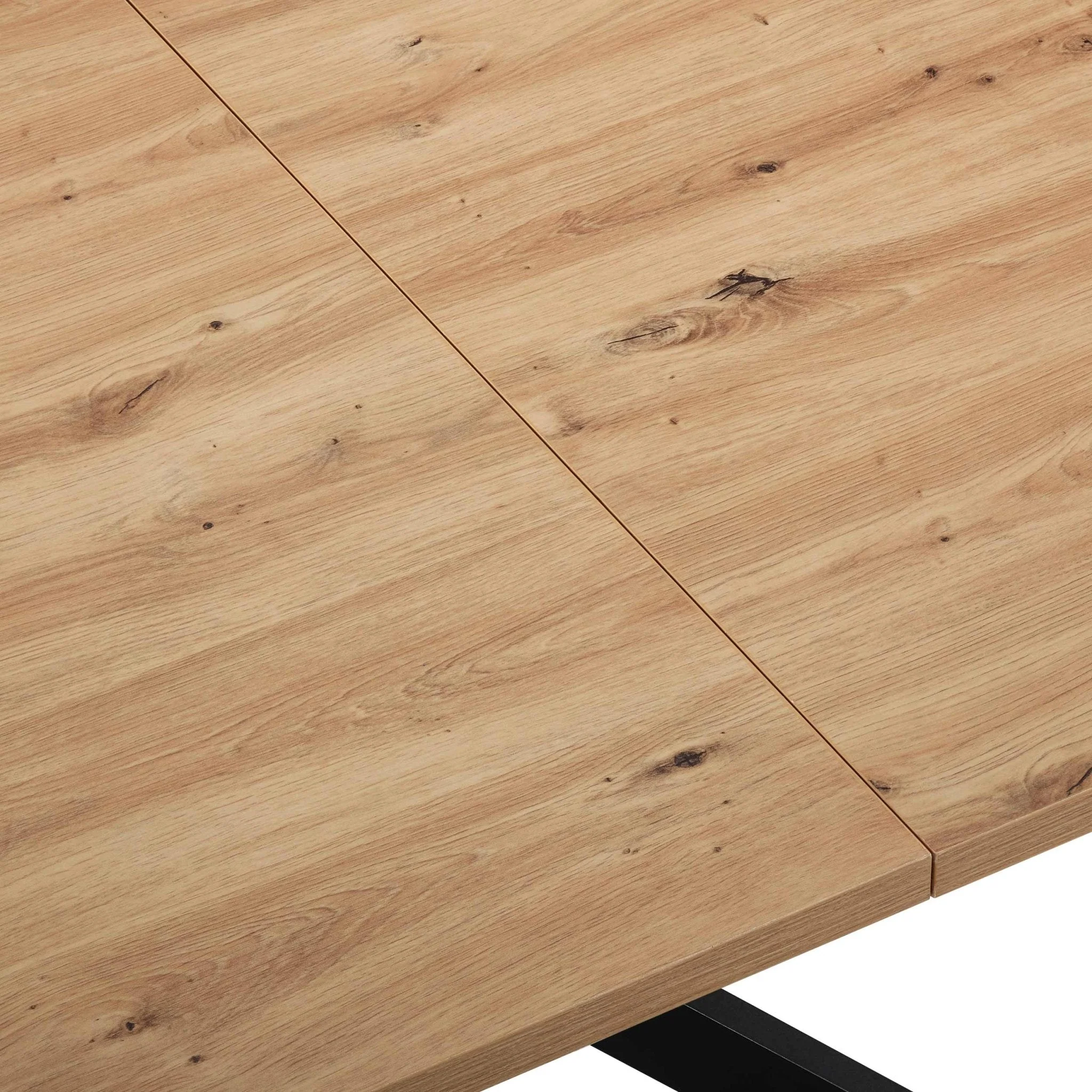 Brooke Rectangle Extendable 6-10 Seater Dining Table - Wood/Black - Image 12