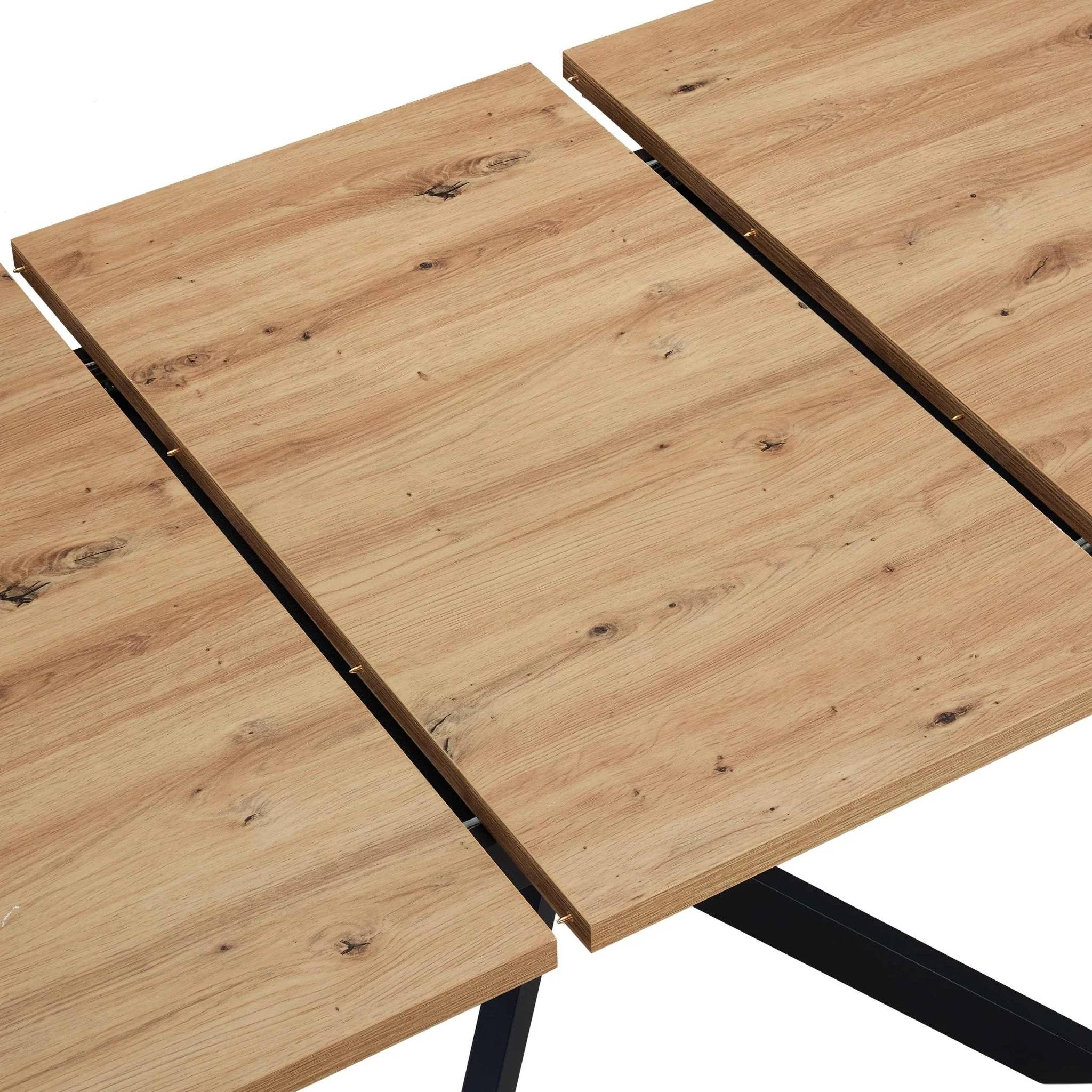 Brooke Rectangle Extendable 6-10 Seater Dining Table - Wood/Black - Image 9