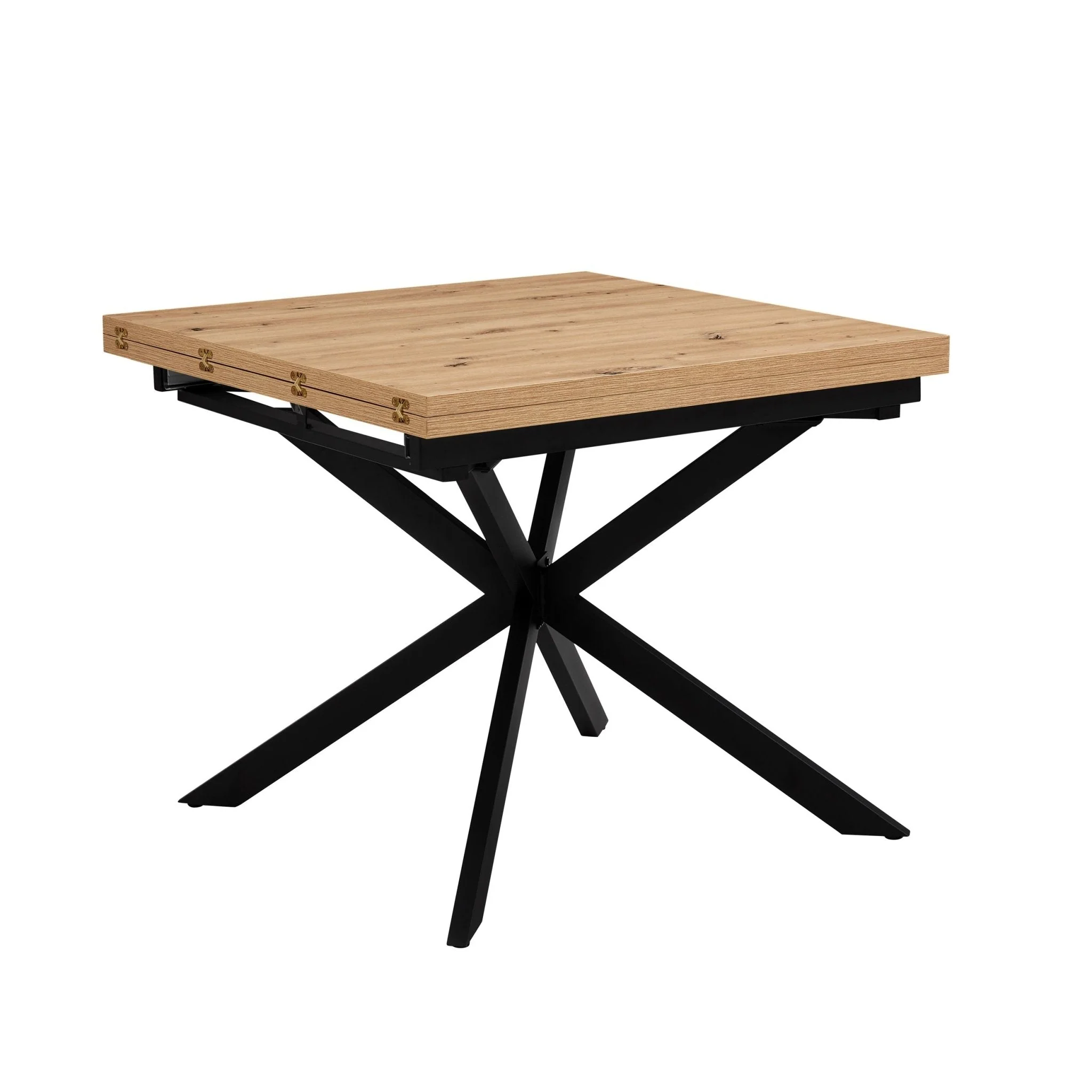 Brooke Square Extendable 4-8 Seater Dining Table - Wood/Black - Image 3