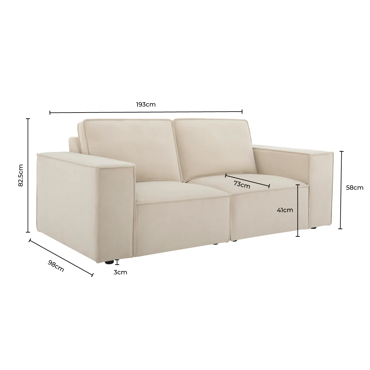 Brooklyn 2 Seater Sofa - Cappuccino - Image 7