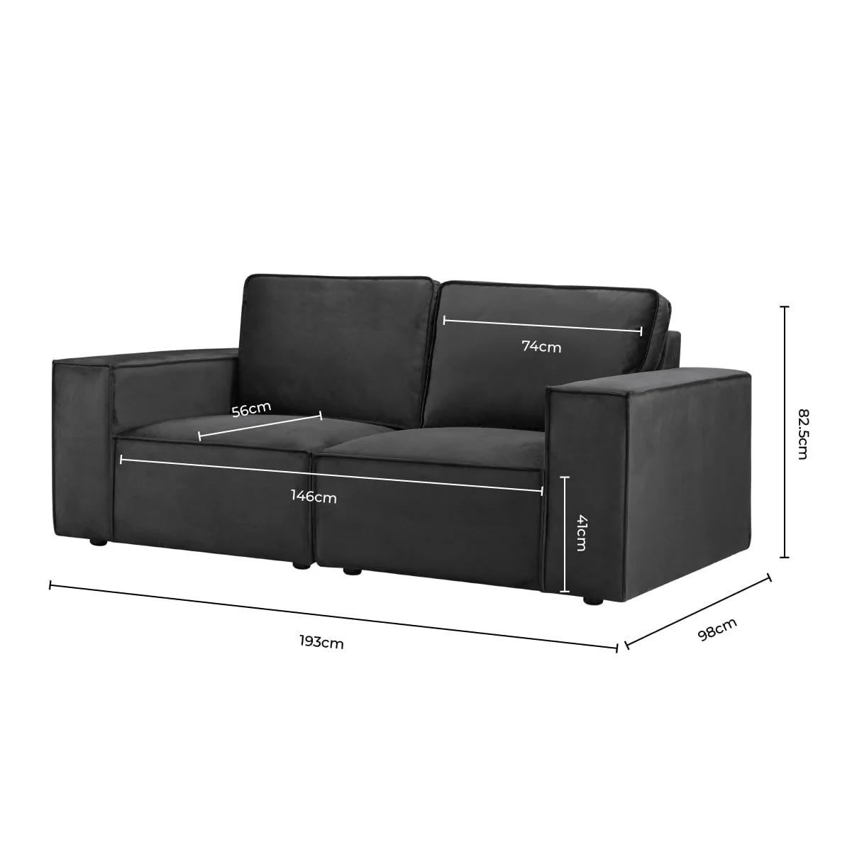 Brooklyn 2 Seater Sofa - Ink - Image 9