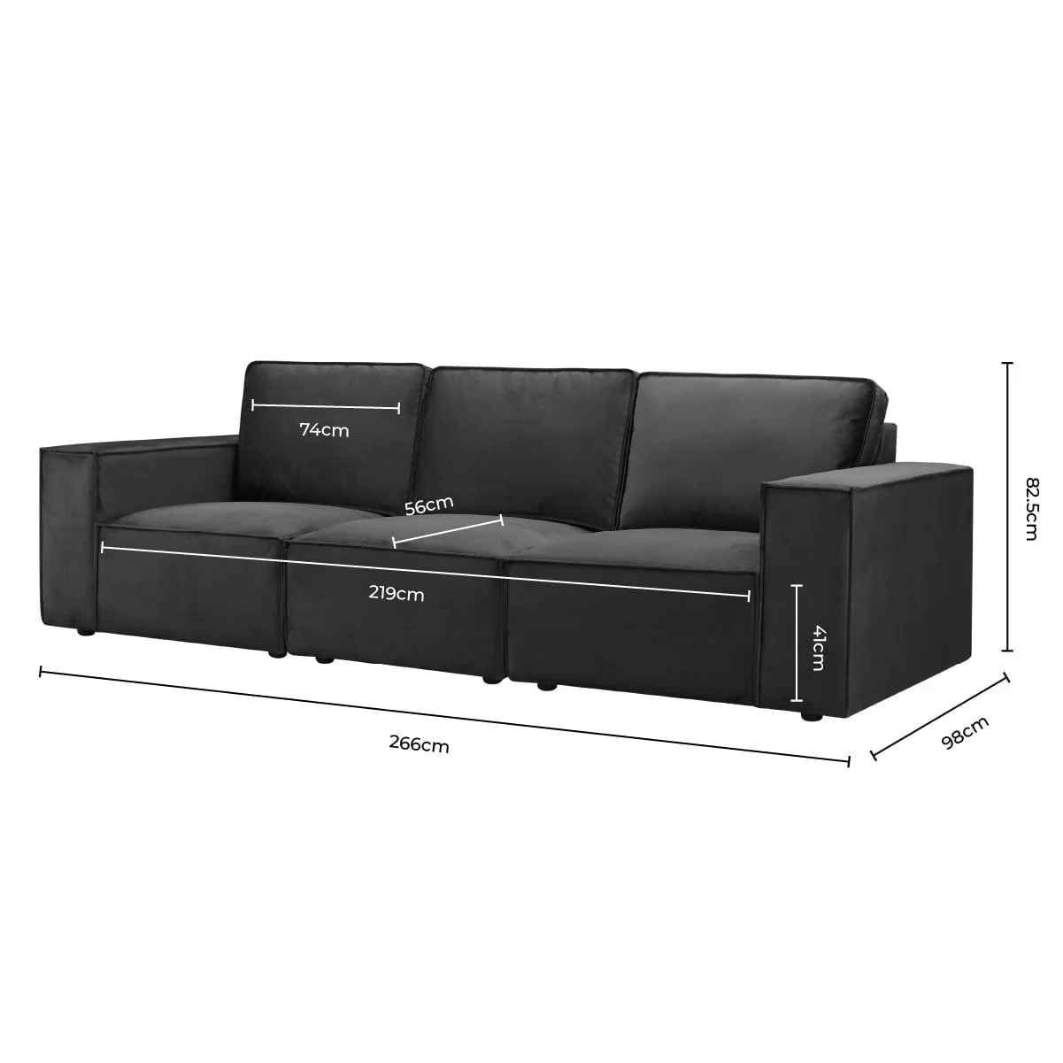 Brooklyn 3 Seater Sofa - Ink - Image 10