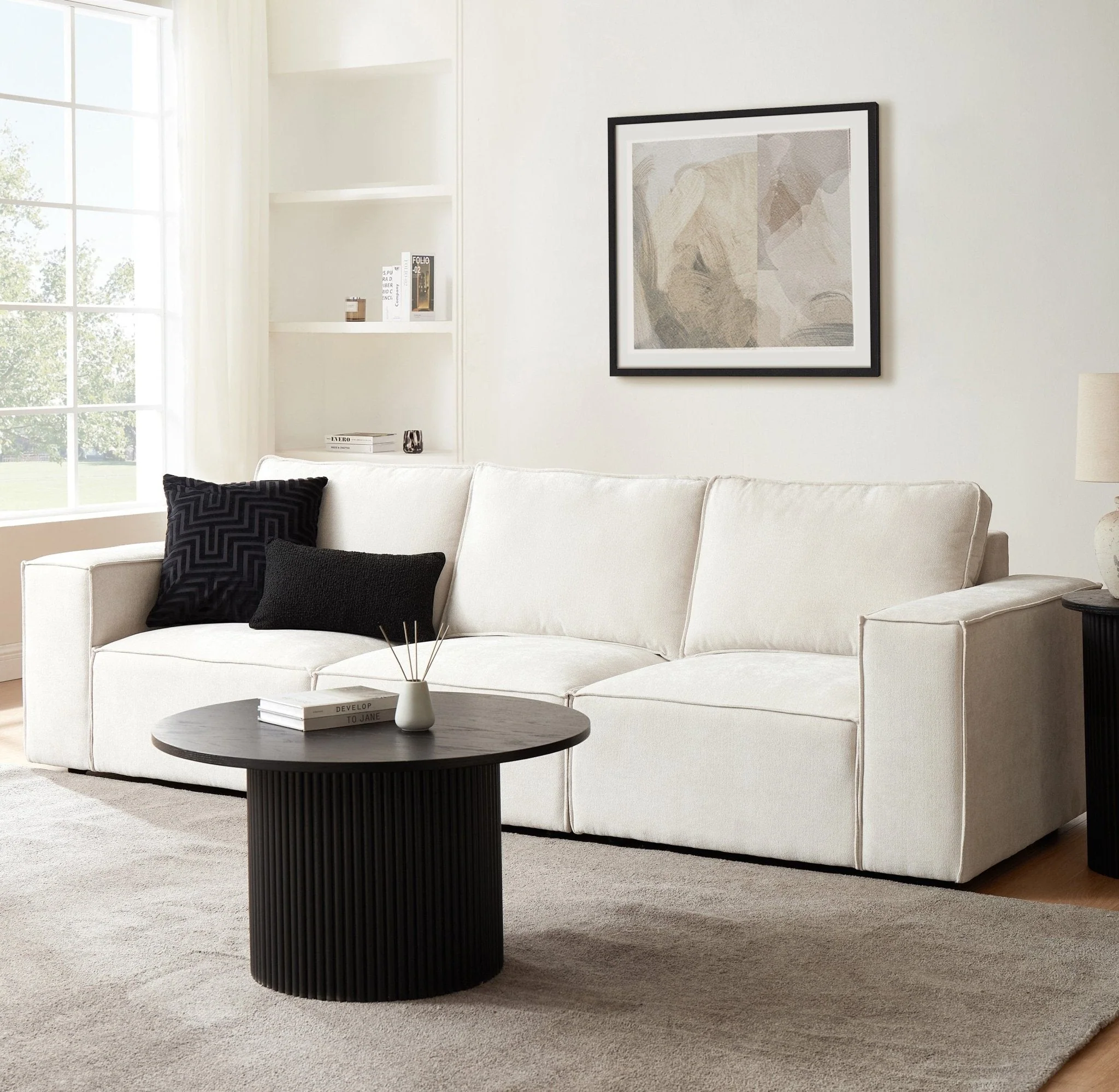 Brooklyn 3 Seater Sofa - Ivory - Image 3