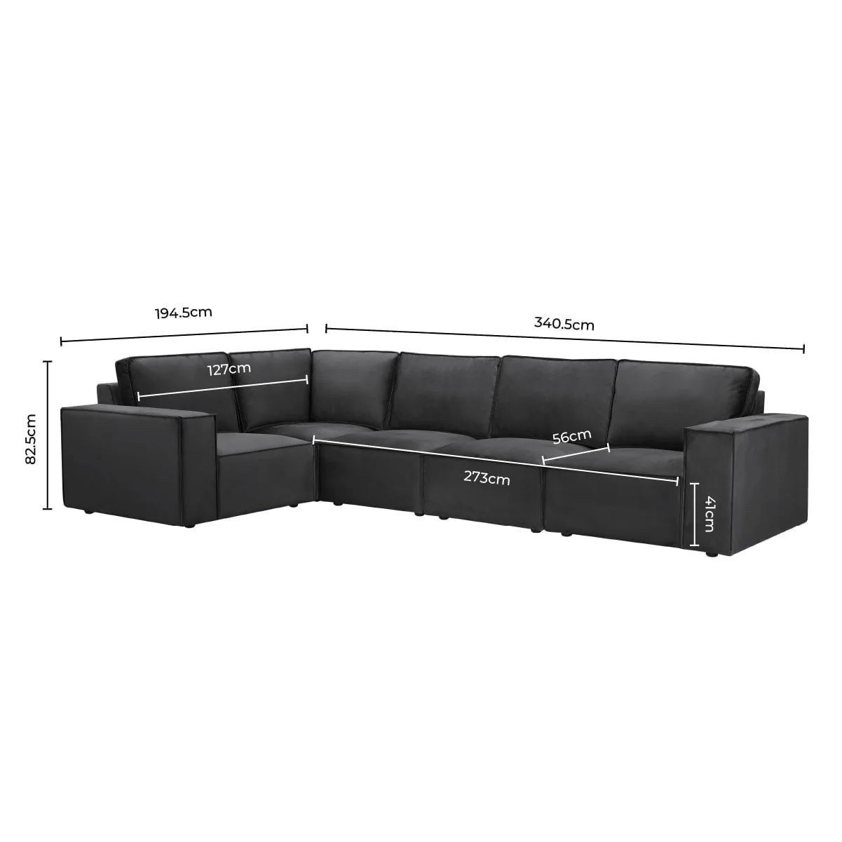 Brooklyn Large Left Hand L-Shape Sofa - Ink - Image 5