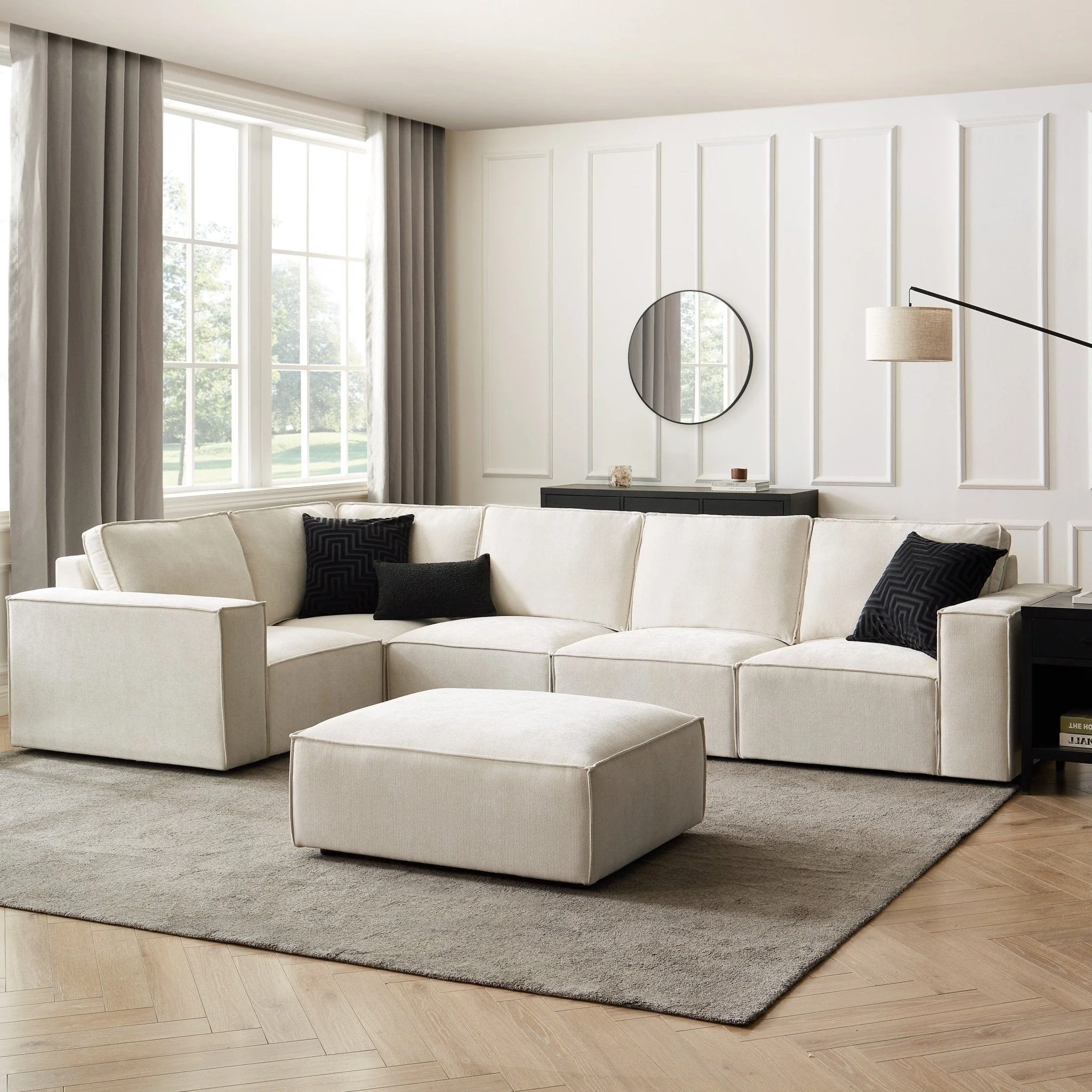 Brooklyn Large Left Hand L-Shape Sofa - Ivory - Image 2