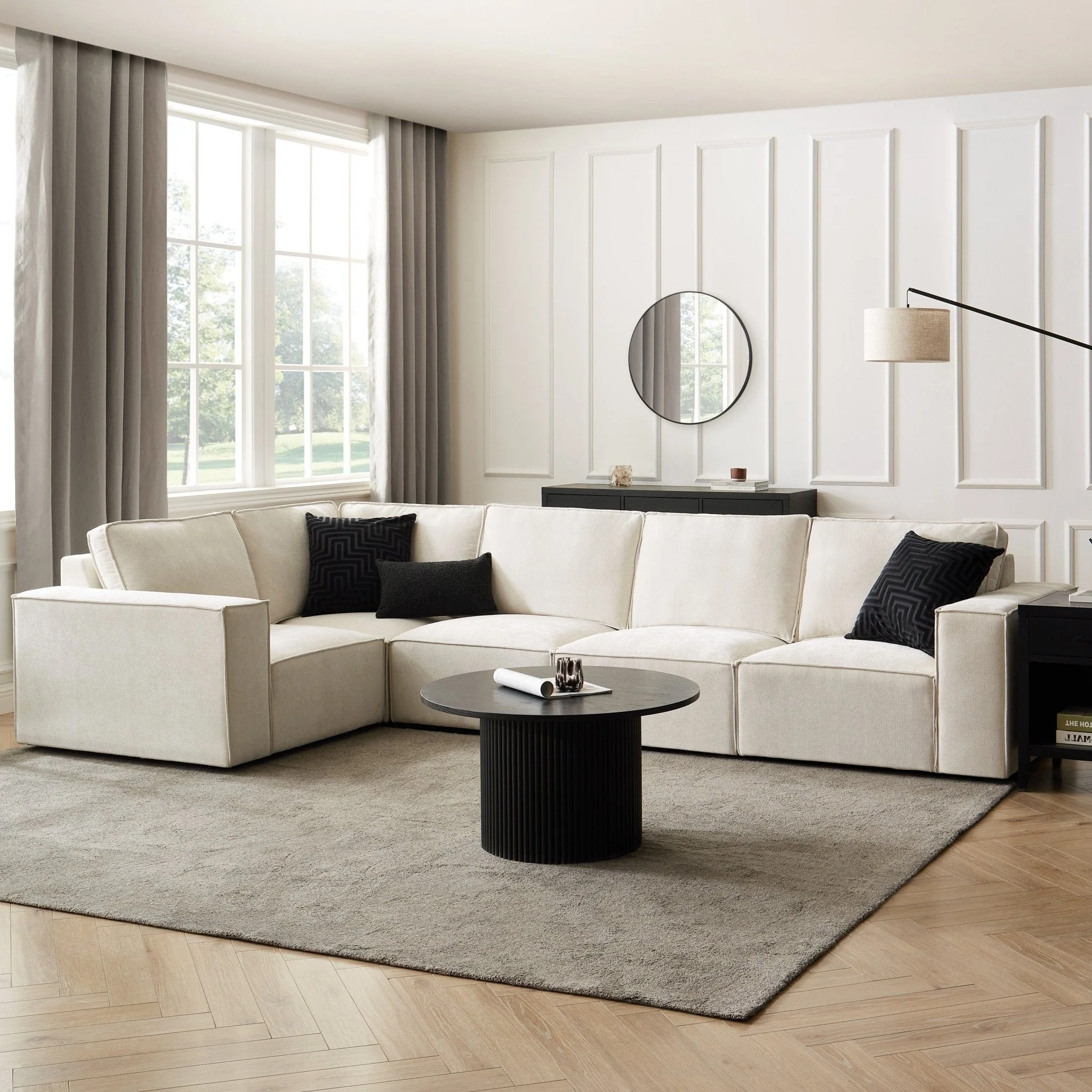 Brooklyn Large Left Hand L-Shape Sofa - Ivory - Image 3