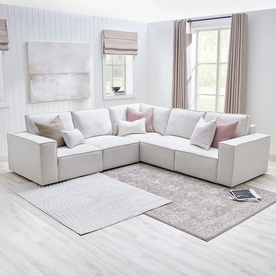 Brooklyn Large Right Hand Corner Sofa - Ivory - Image 3