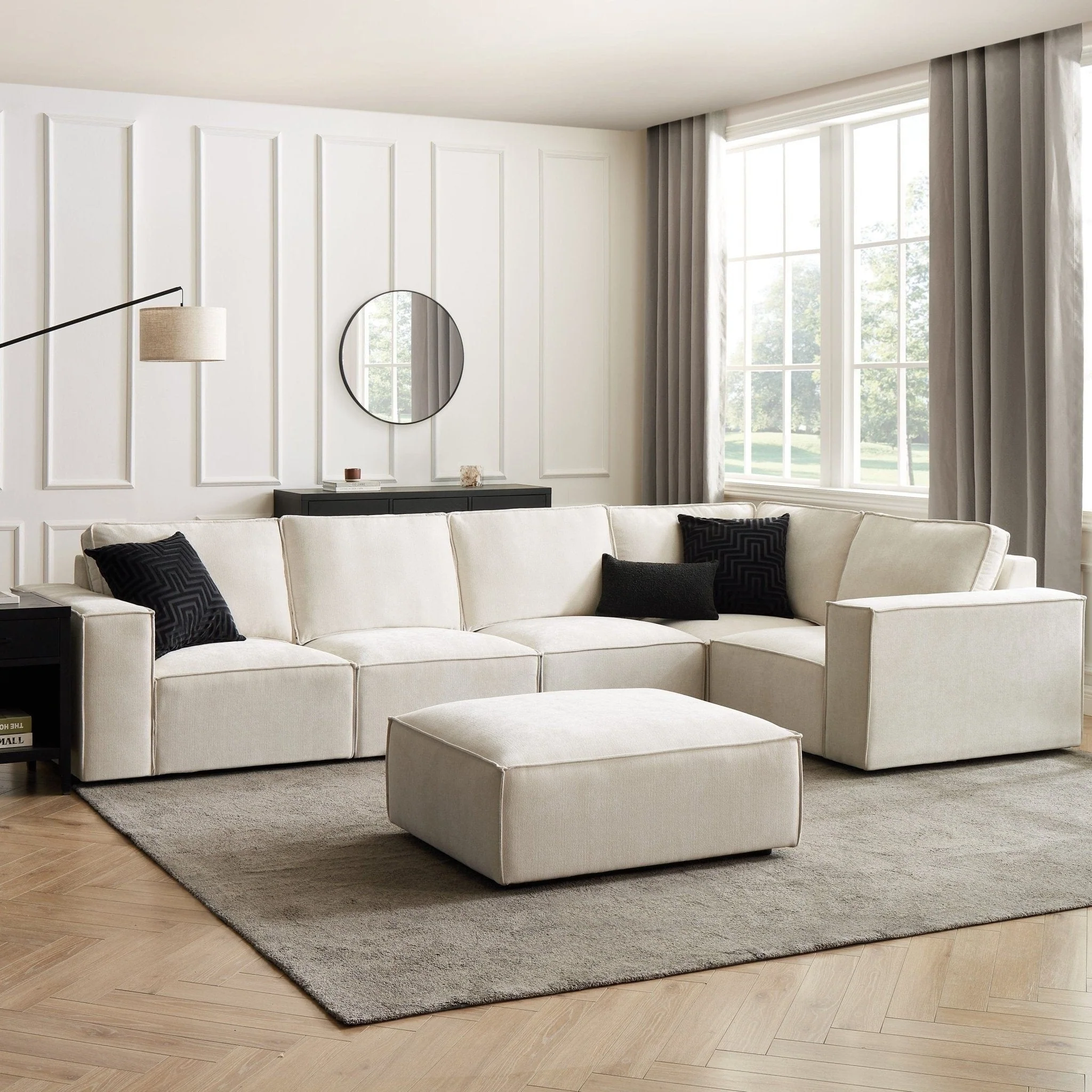 Brooklyn Large Right Hand L-Shape Sofa - Ivory - Image 2