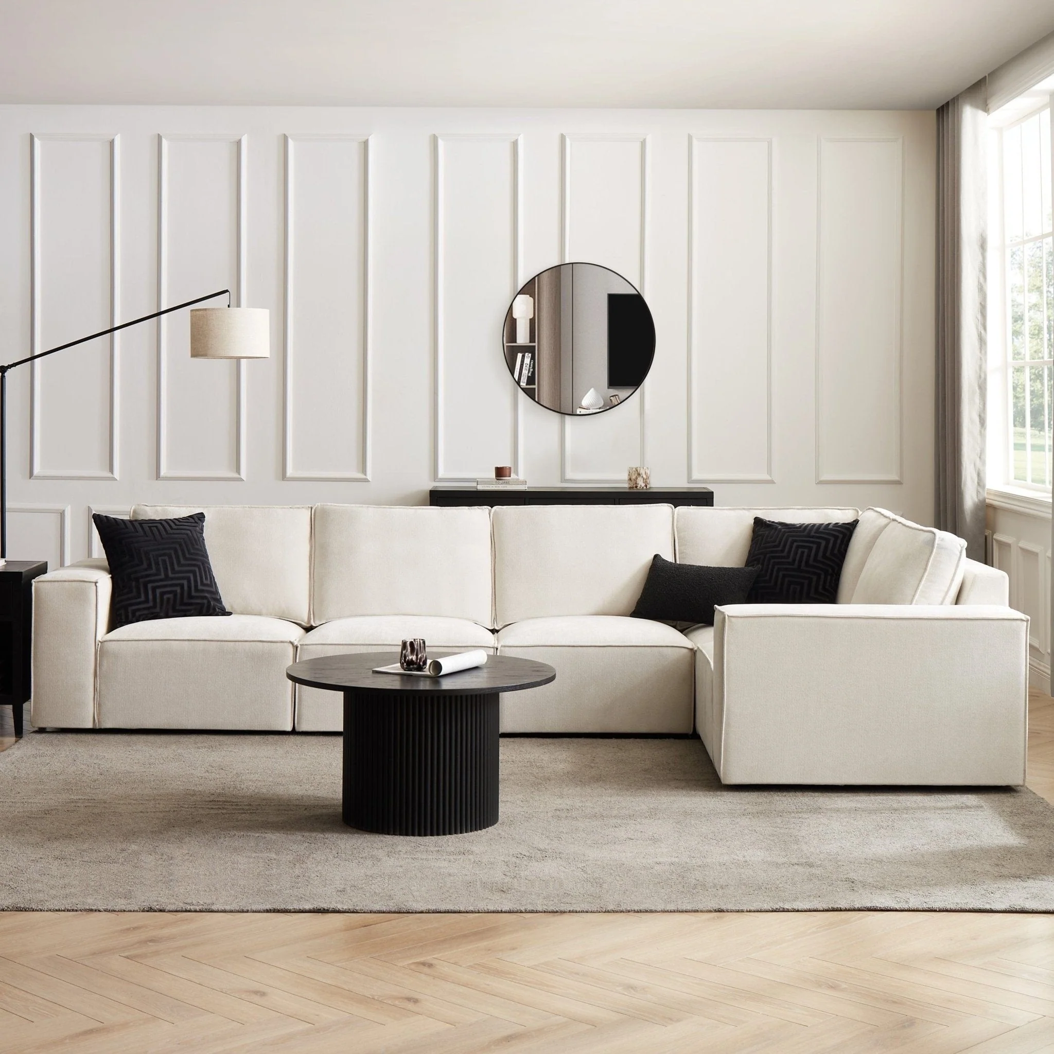 Brooklyn Large Right Hand L-Shape Sofa - Ivory - Image 3