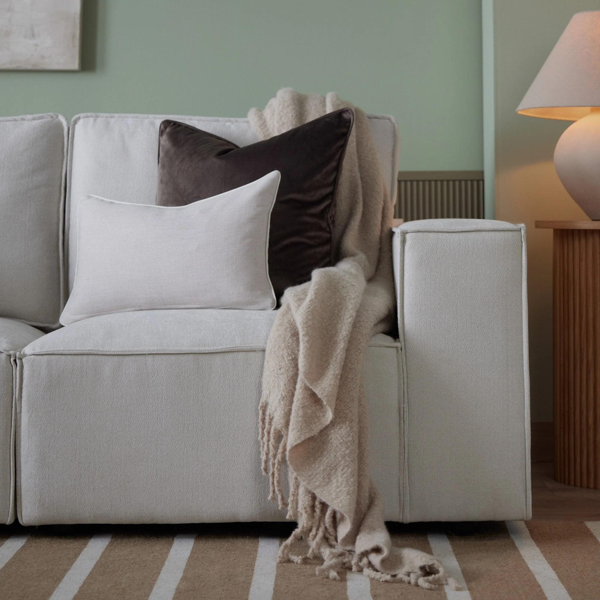 Brooklyn Large Right Hand L-Shape Sofa - Ivory - Image 4