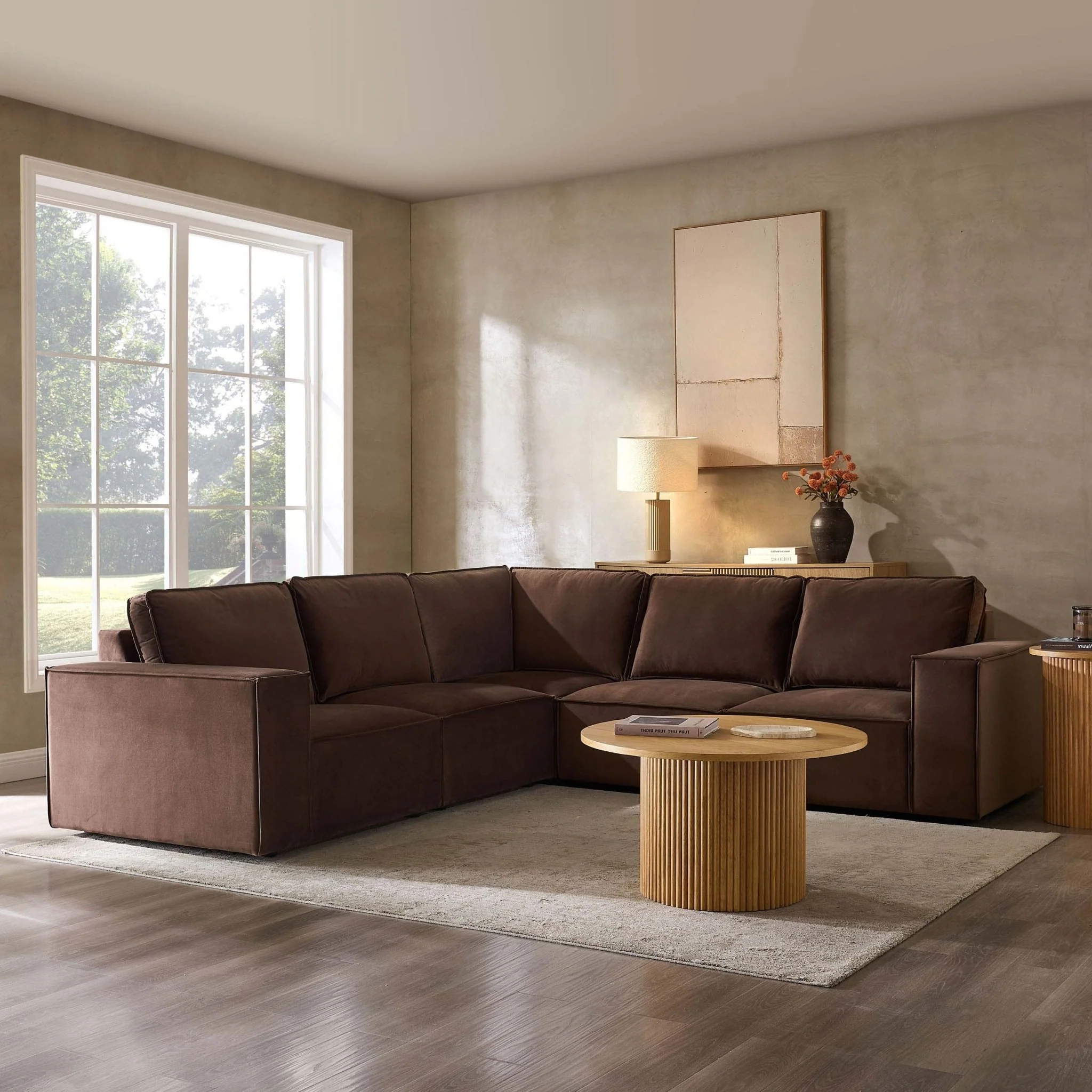 Brooklyn Large Left Hand Corner Sofa - Cappuccino - Image 2