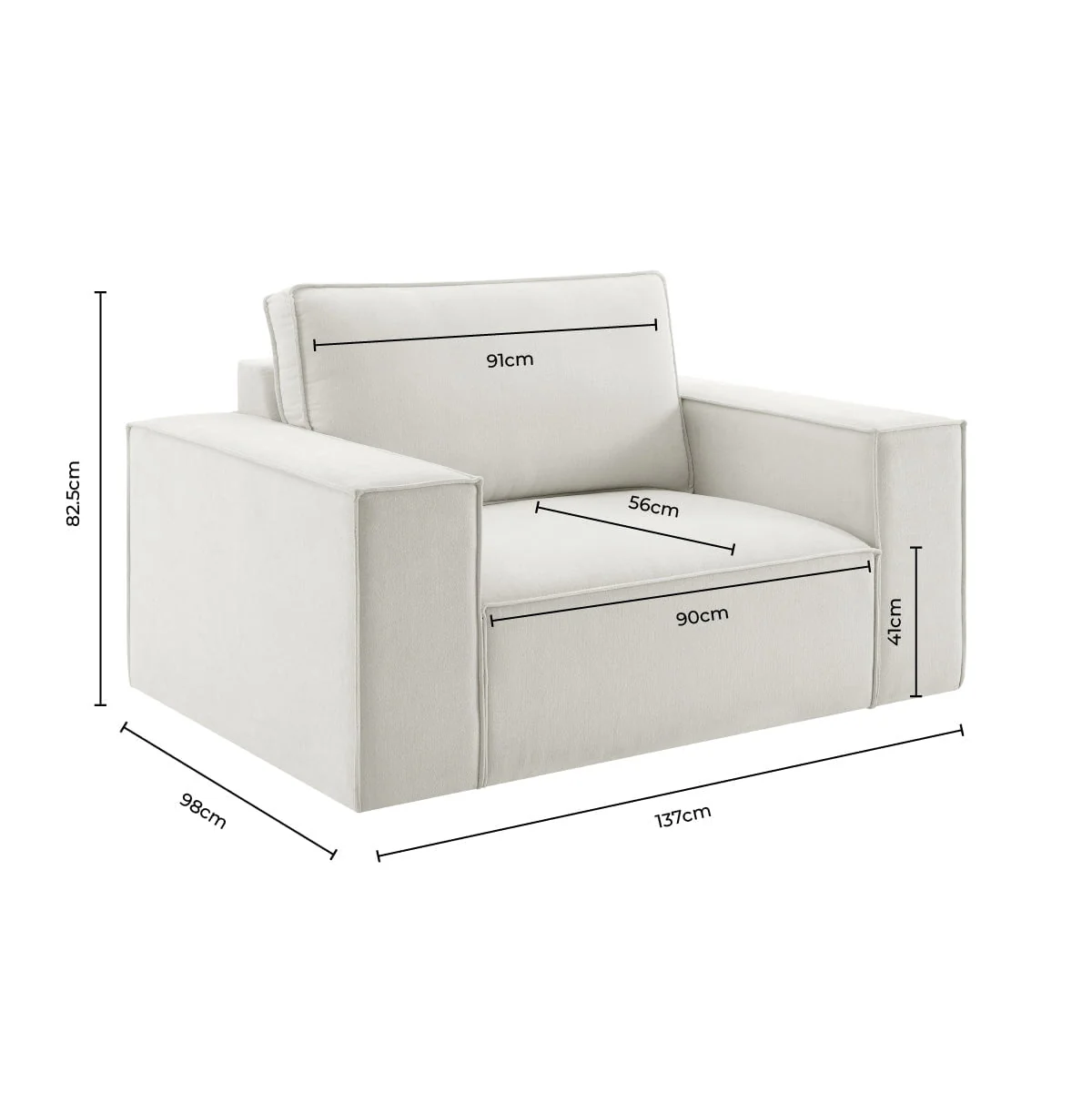 Brooklyn Loveseat - Ivory - Image 13