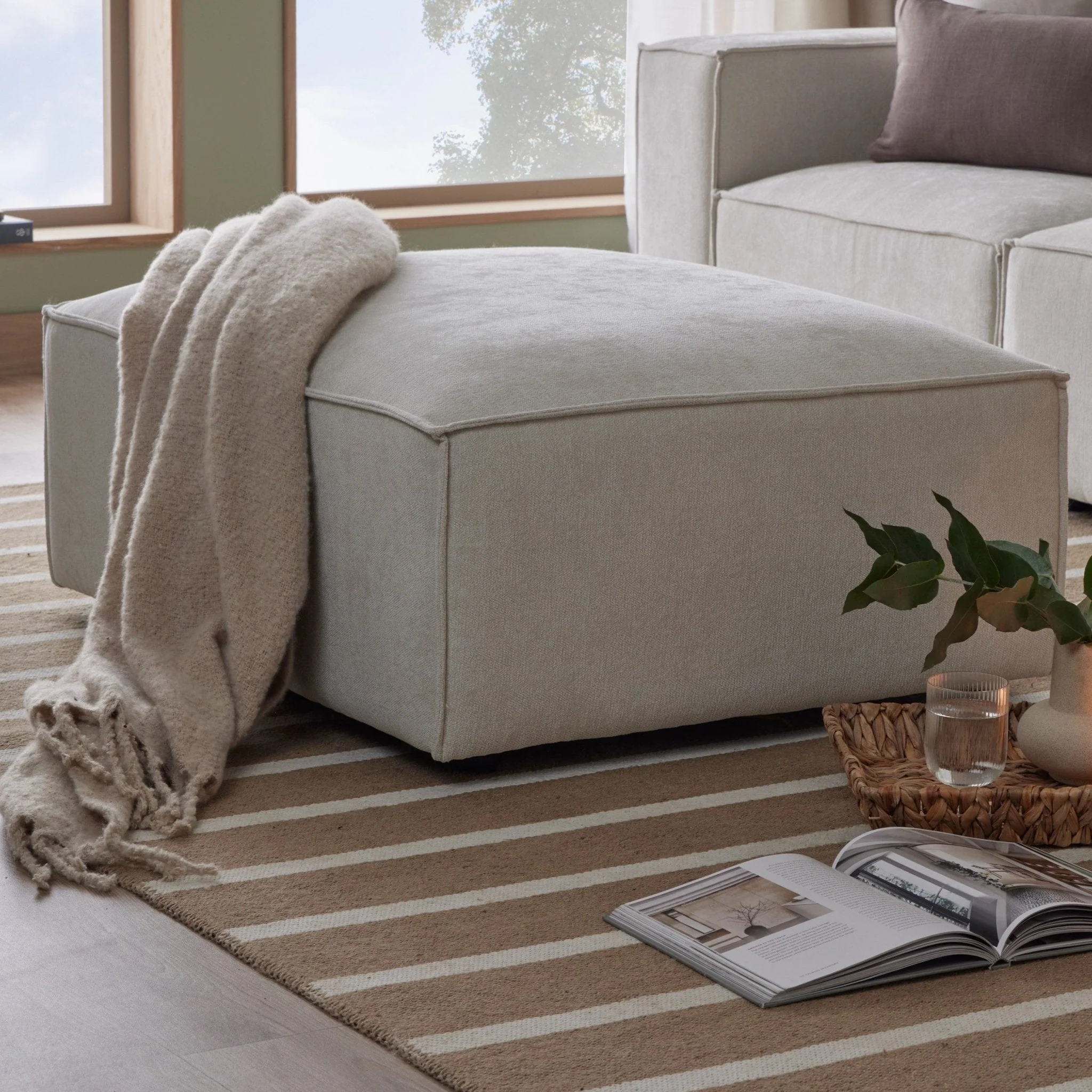 Brooklyn Pouffe - Ivory - Image 3