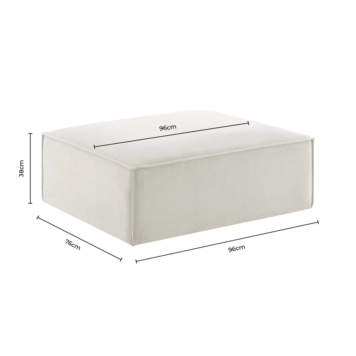 Brooklyn Pouffe - Ivory - Image 7