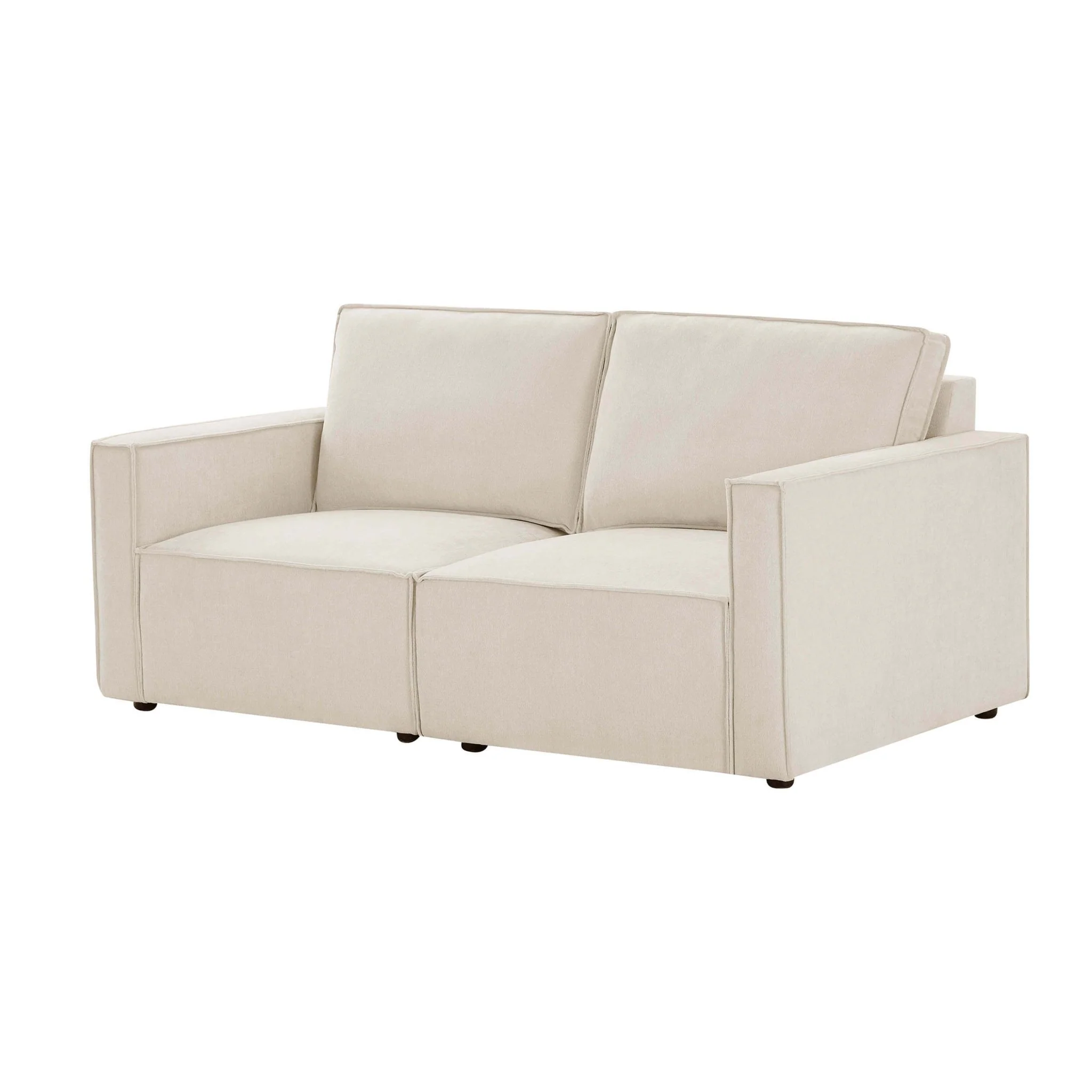 Brooklyn Slim Arm 2 Seater Sofa - Chenille Ivory - Image 2