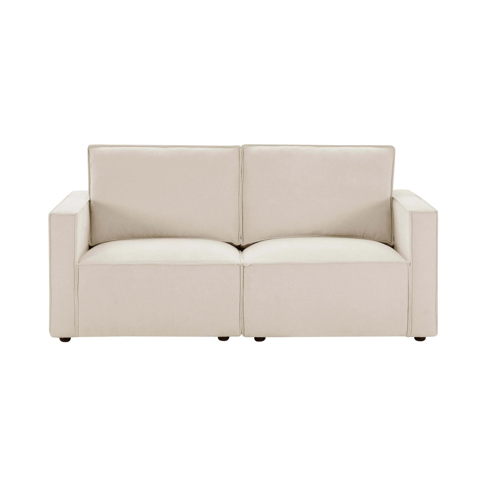 Brooklyn Slim Arm 2 Seater Sofa - Chenille Ivory - Image 3