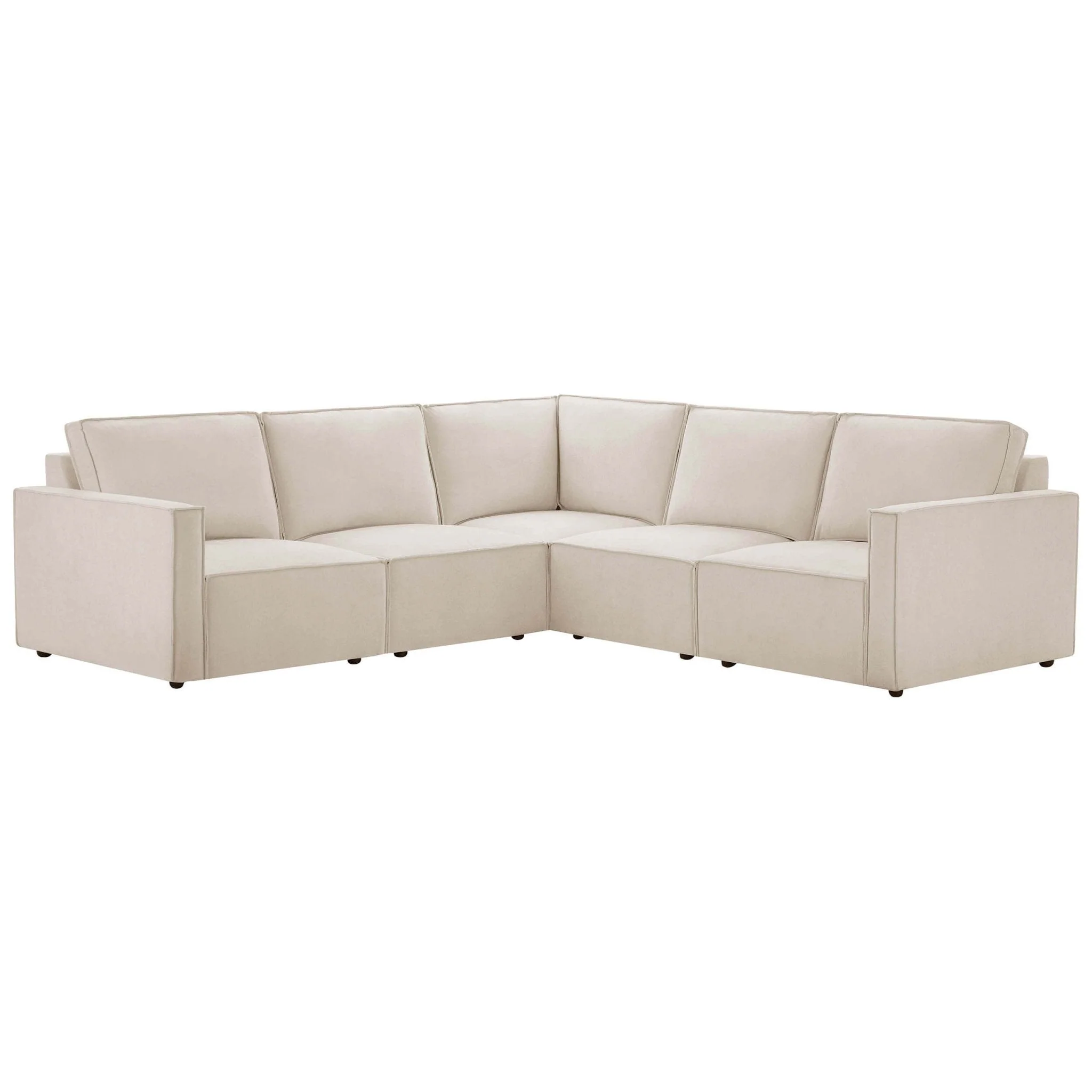 Brooklyn Slim Arm Large Right Hand Corner Sofa - Chenille Ivory - Image 2