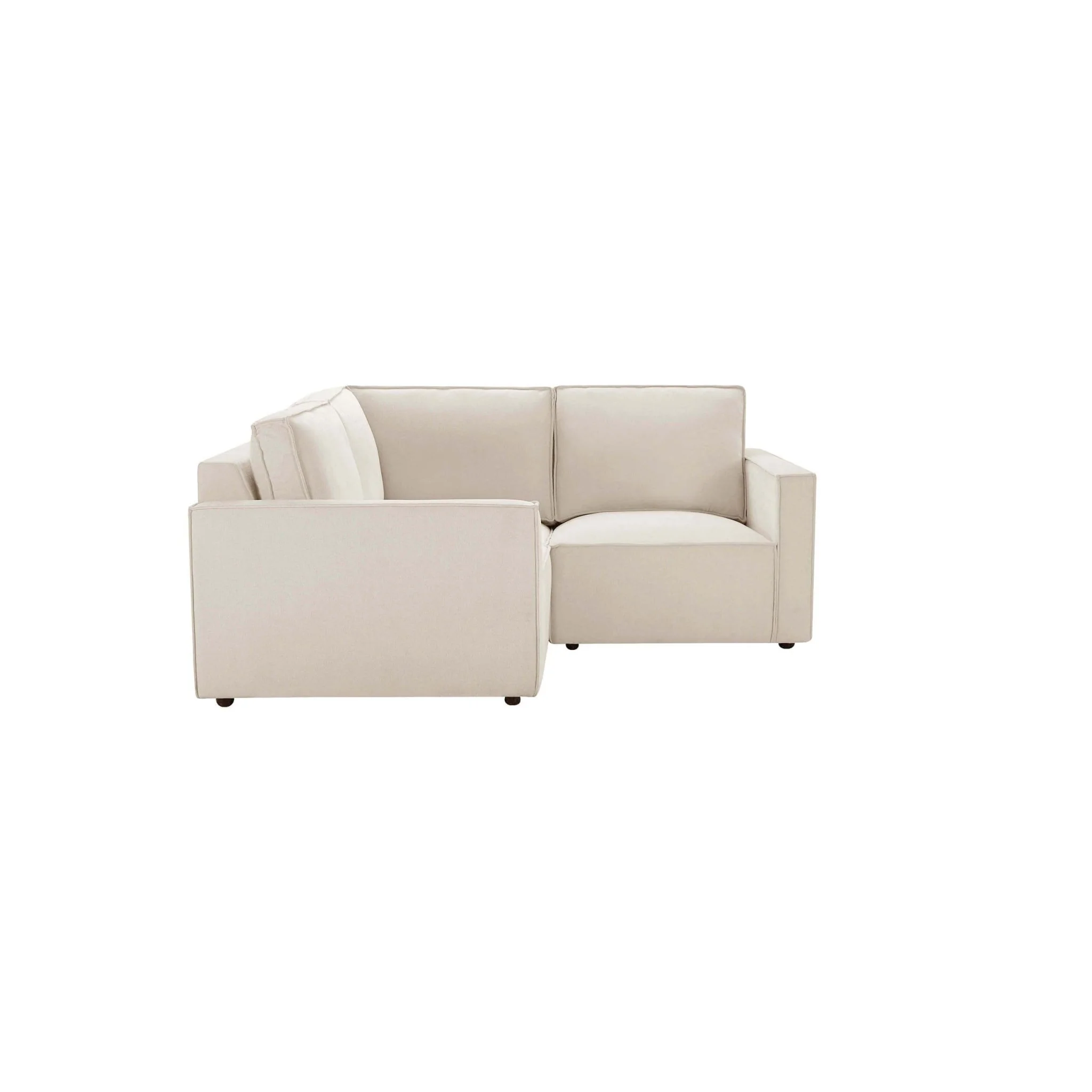 Brooklyn Slim Arm Left Hand Small Corner Sofa - Chenille Ivory - Image 3