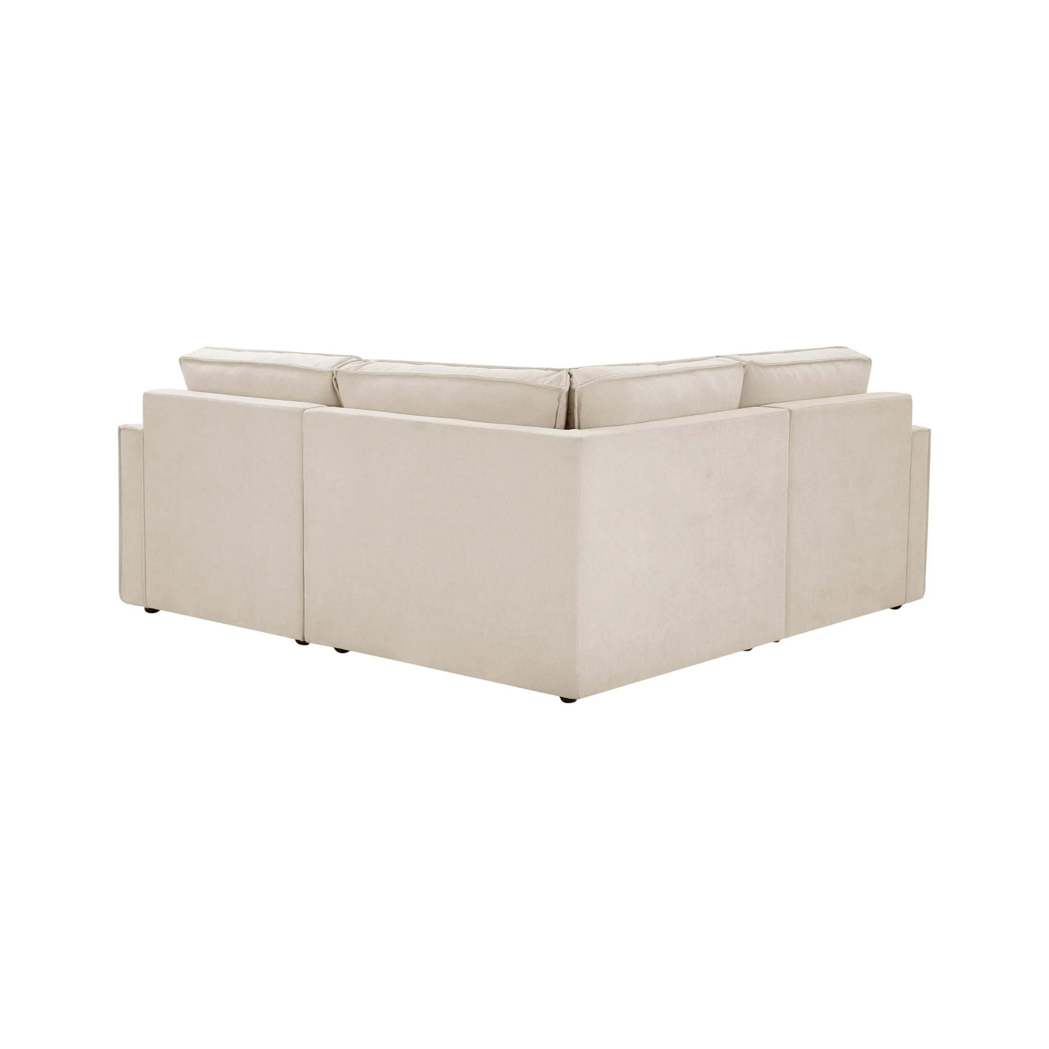 Brooklyn Slim Arm Left Hand Small Corner Sofa - Chenille Ivory - Image 4
