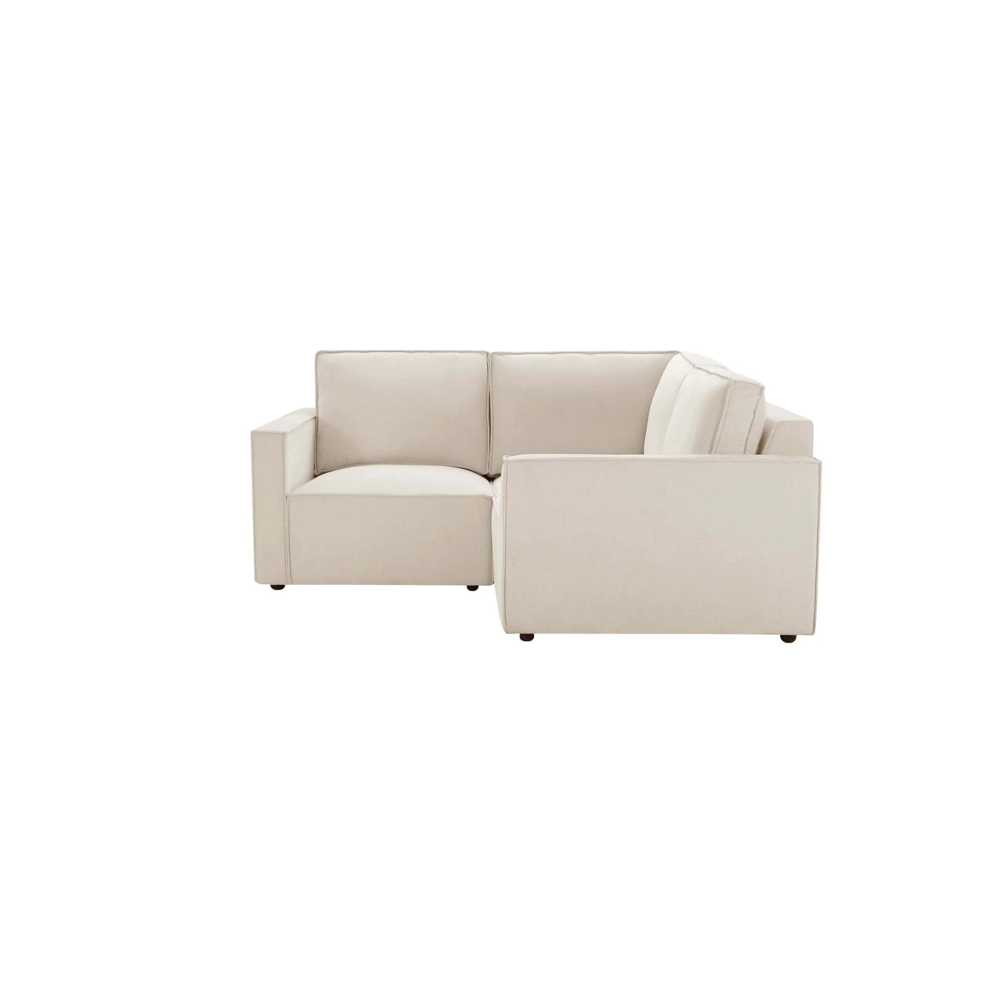 Brooklyn Slim Arm Right Hand Small Corner Sofa - Chenille Ivory - Image 3