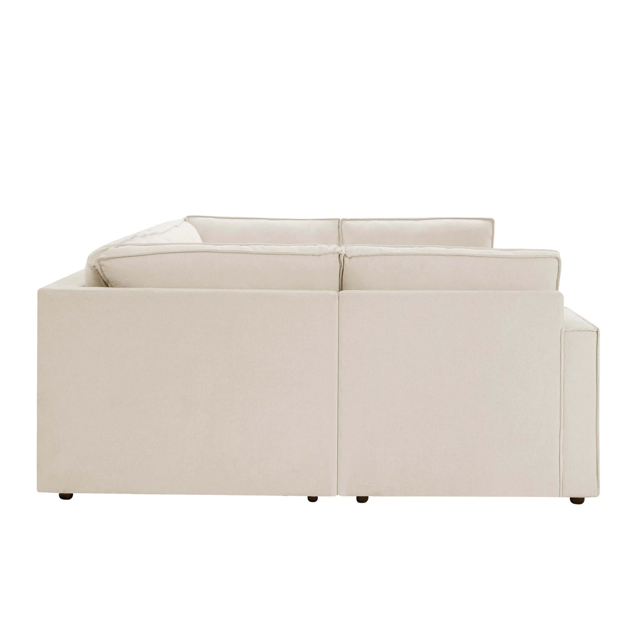 Brooklyn Slim Arm U-Shape Sofa - Chenille Ivory - Image 4