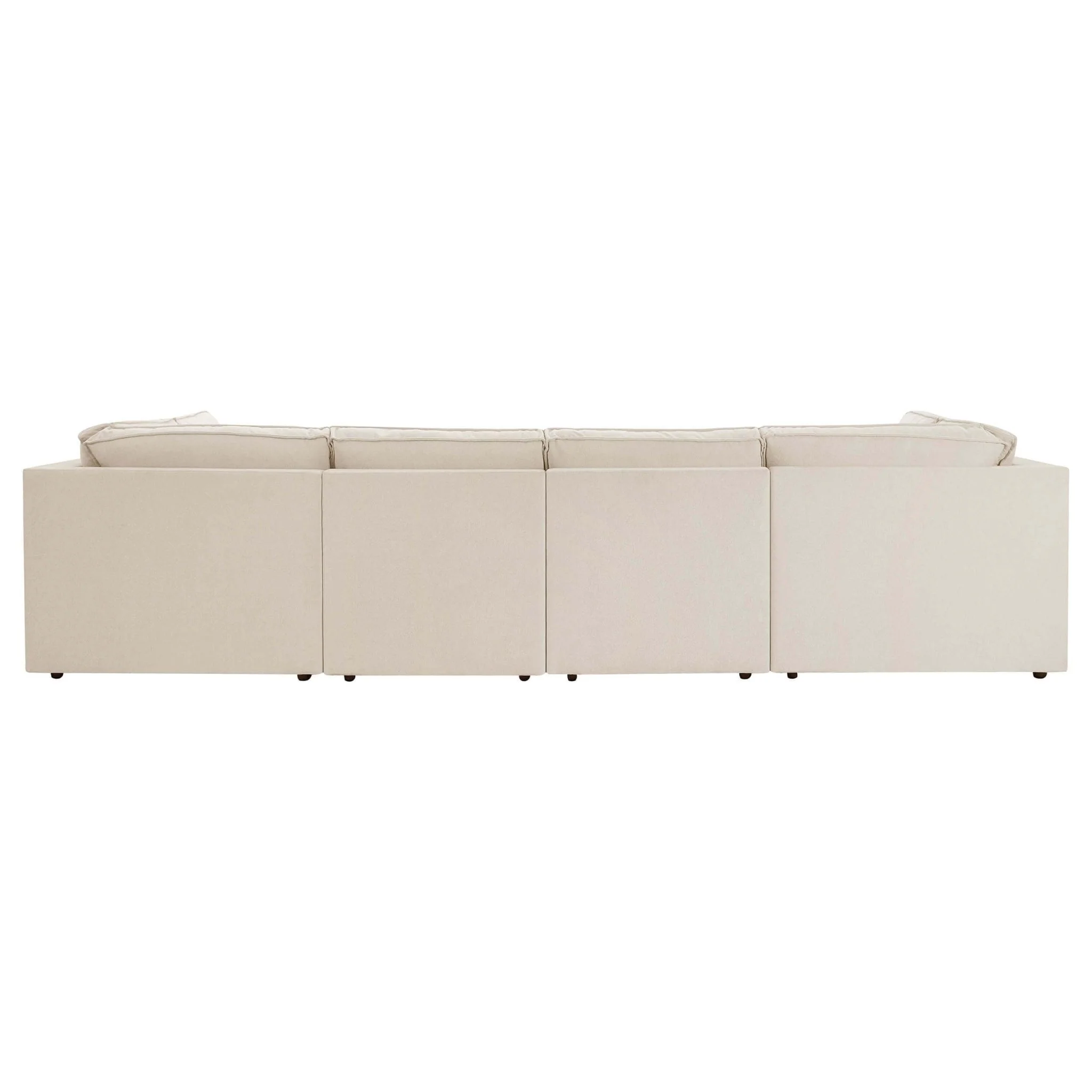 Brooklyn Slim Arm U-Shape Sofa - Chenille Ivory - Image 5