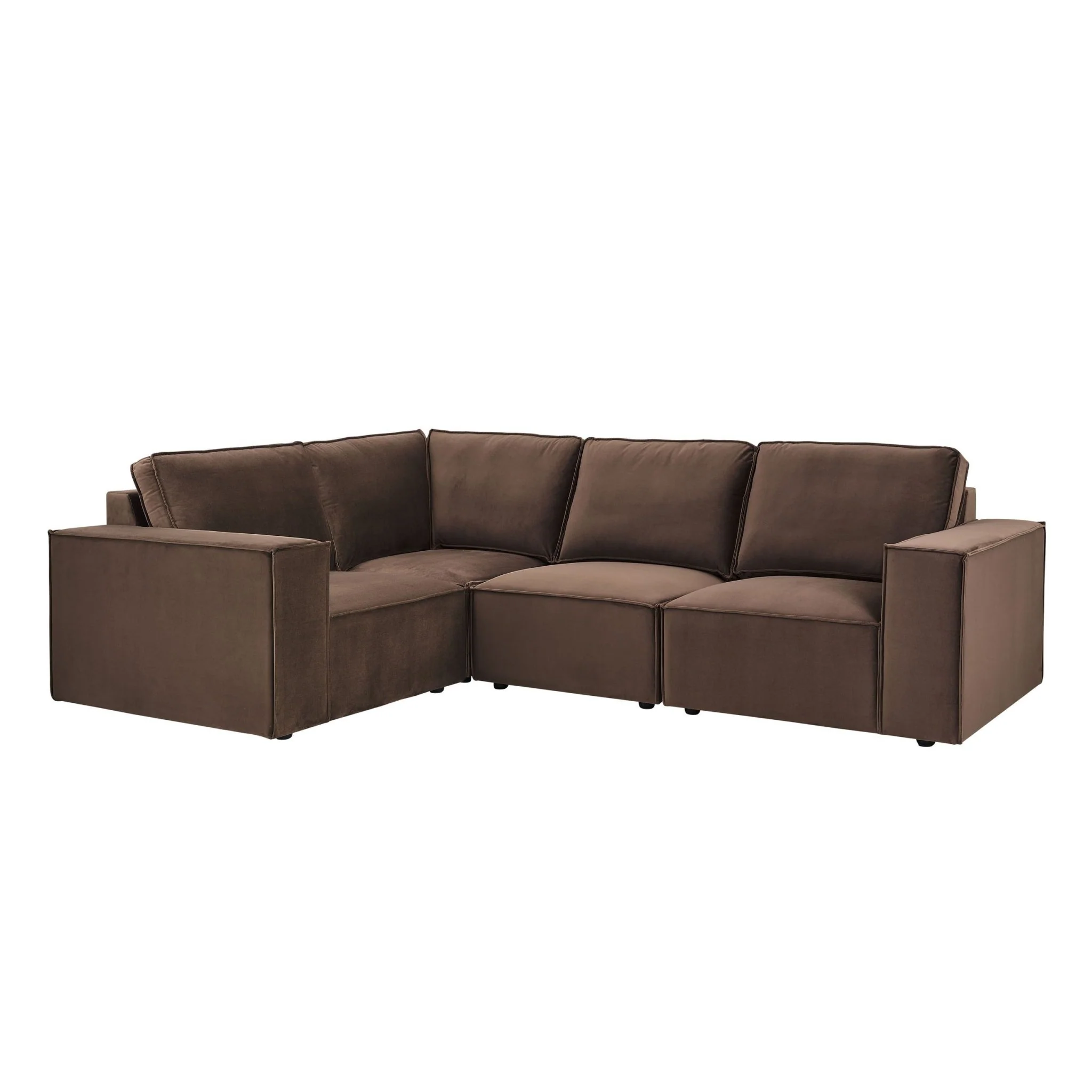 Brooklyn Small Left Hand L-Shape Sofa - Cappuccino - Image 4
