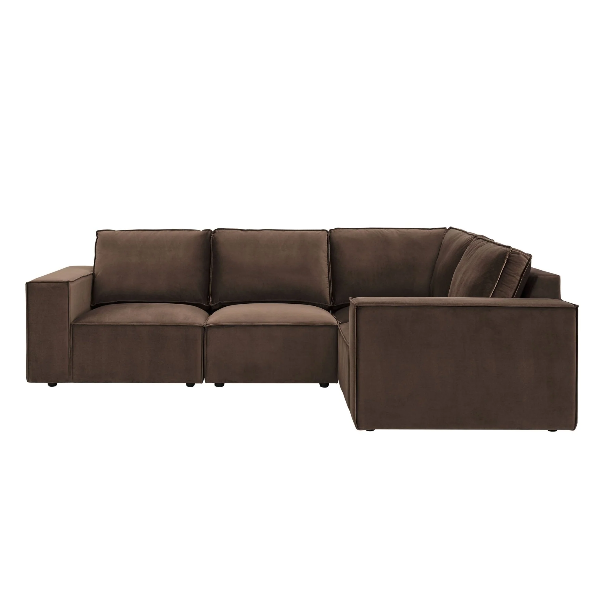 Brooklyn Small Right Hand L-Shape Sofa - Cappuccino - Image 3