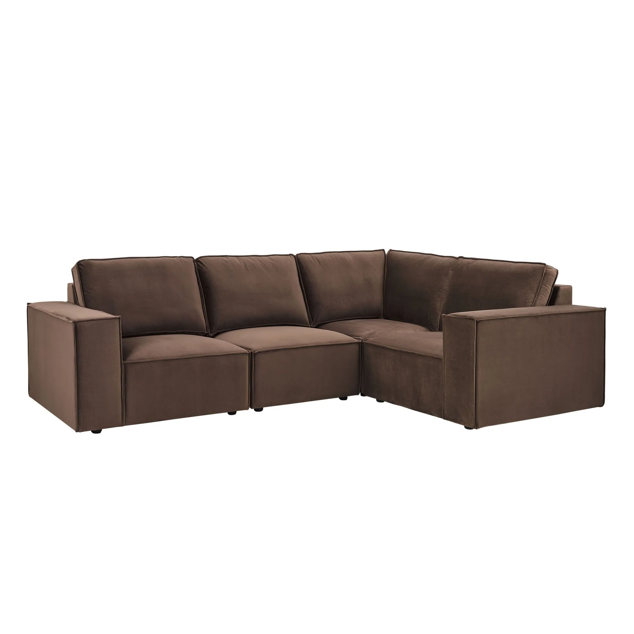 Brooklyn Small Right Hand L-Shape Sofa - Cappuccino - Image 4
