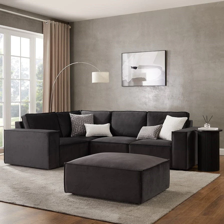 Brooklyn Small Left Hand L-Shape Sofa - Ink - Image 4