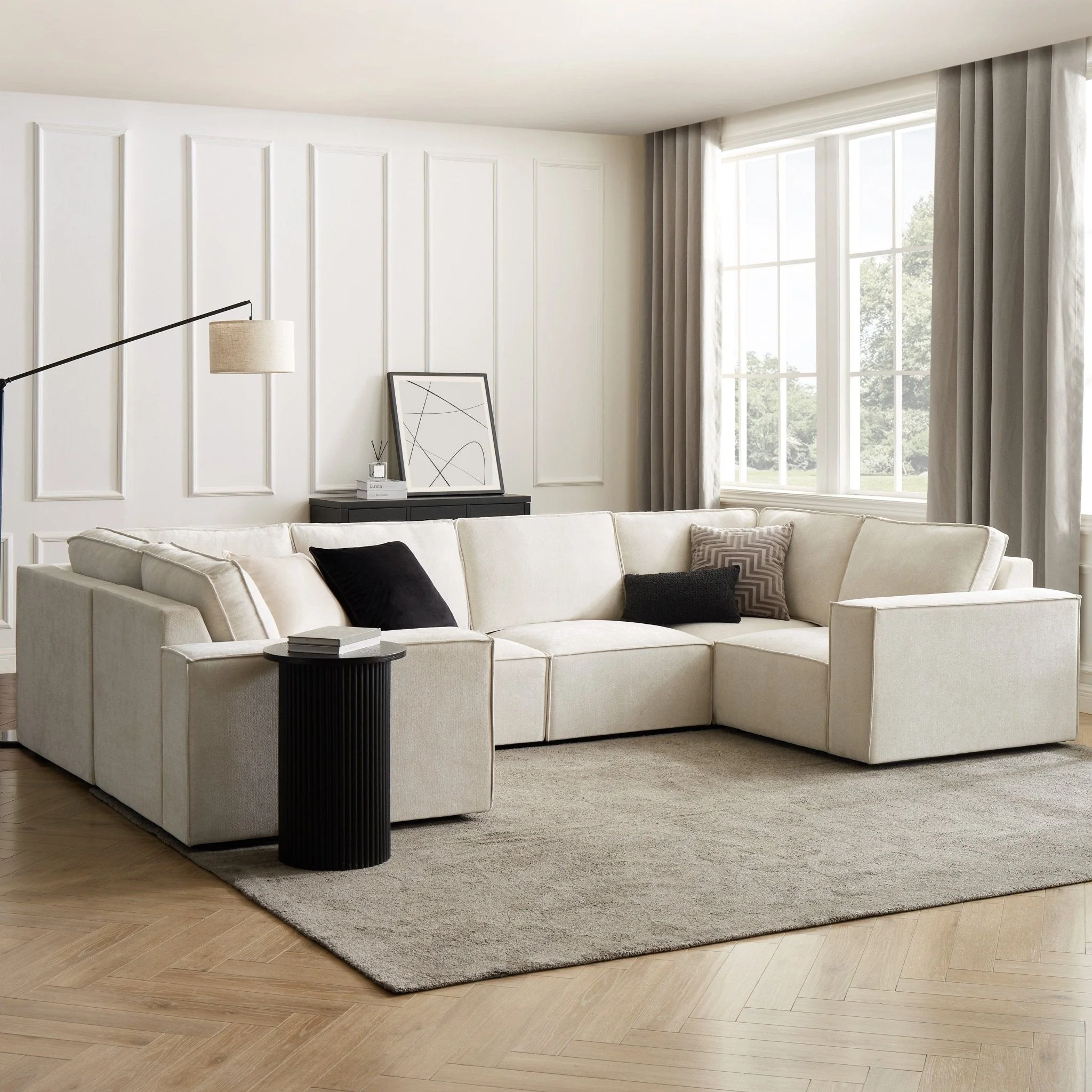 Brooklyn U-Shape Sofa - Ivory - Image 3