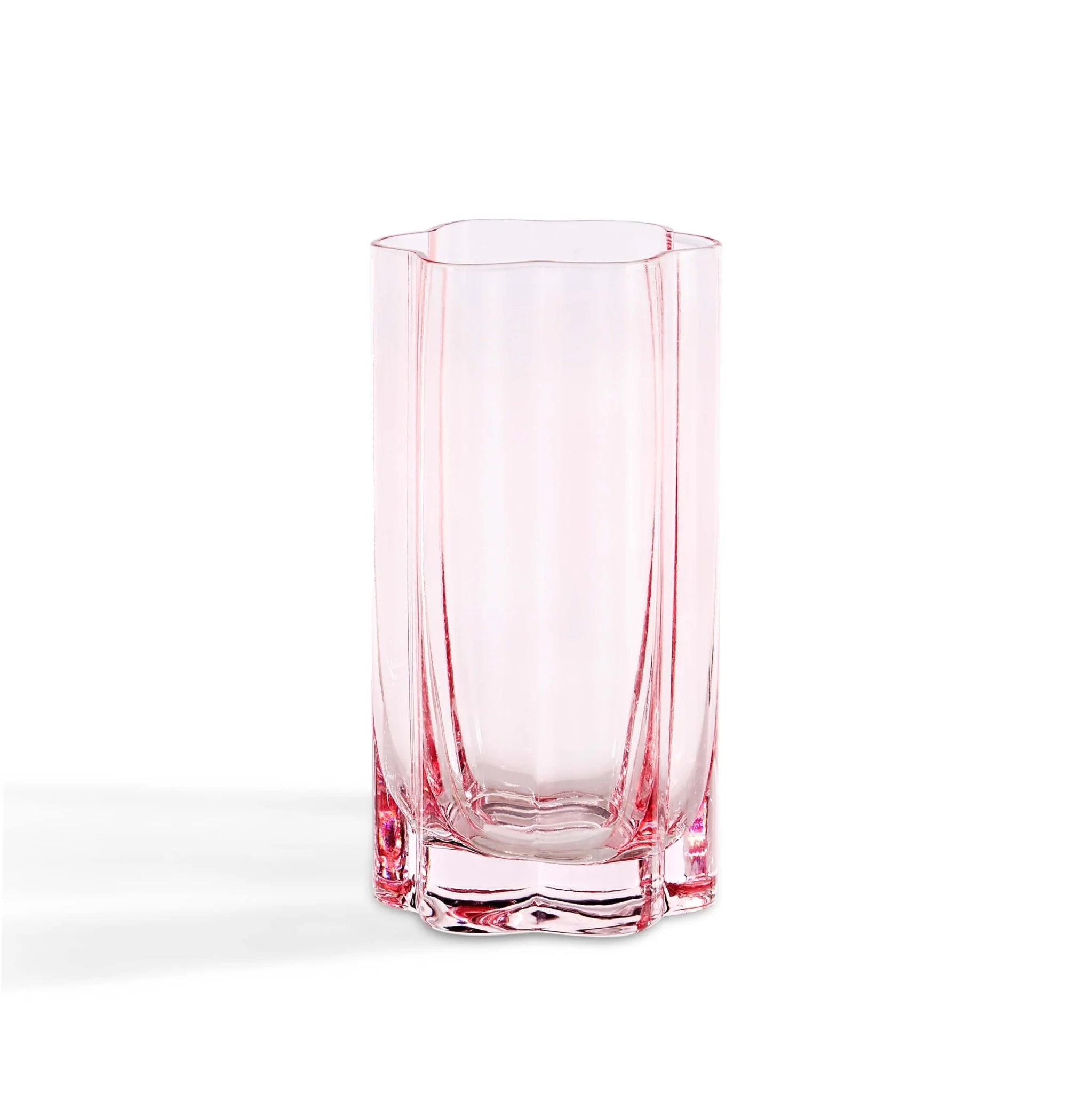 Brynn Scalloped Edge Glass Highballs - Set of 4 - Pink - Image 5