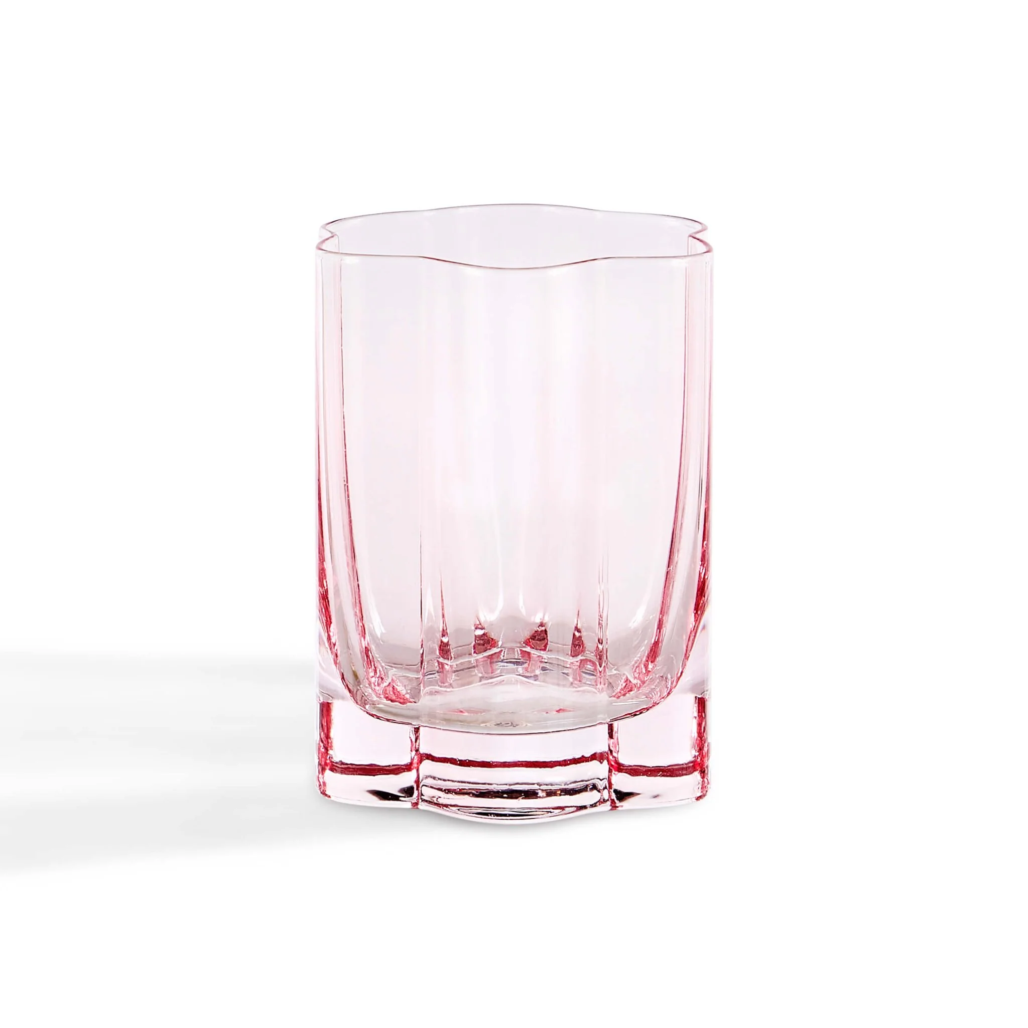 Brynn Scalloped Edge Glass Tumblers - Set of 4 - Pink - Image 5
