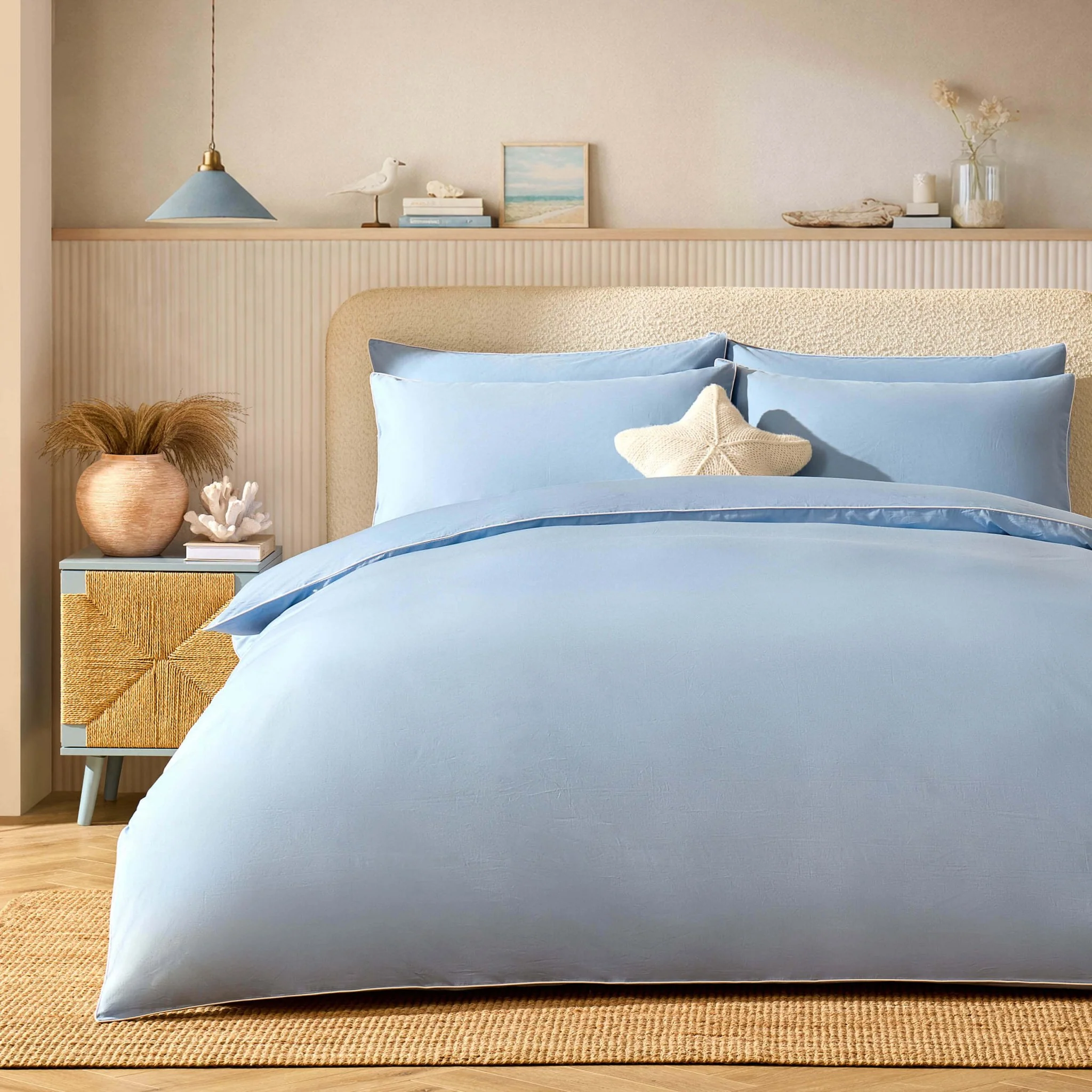 Cambridge 200 Thread Count Duvet Cover - Light Blue